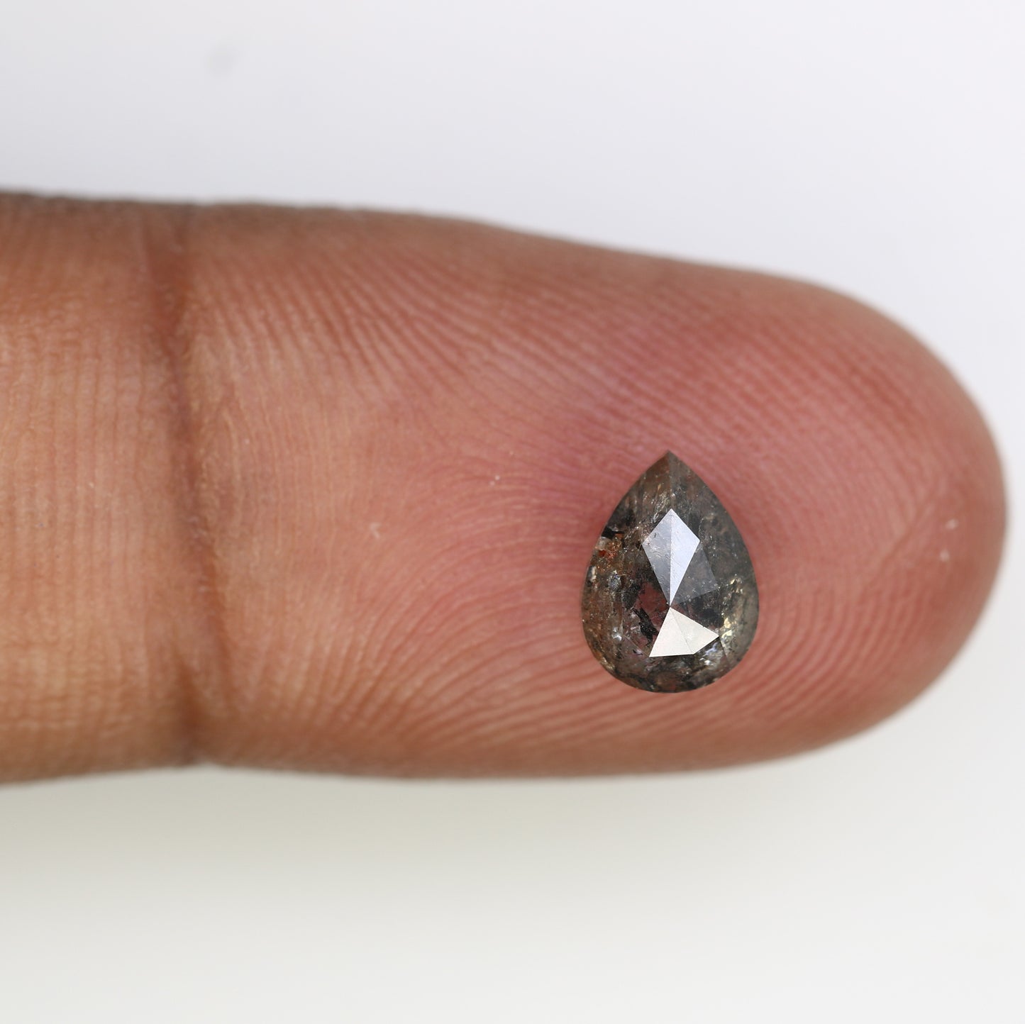 1.15 CT Pear Shape 7.70 MM Salt And Pepper Diamond For Engagement Ring - JayKrishna Diamond