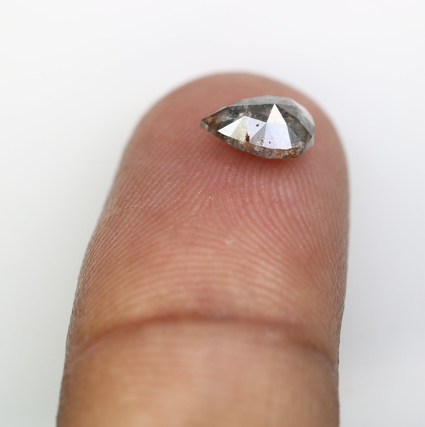 1.15 CT Pear Shape 7.70 MM Salt And Pepper Diamond For Engagement Ring - JayKrishna Diamond