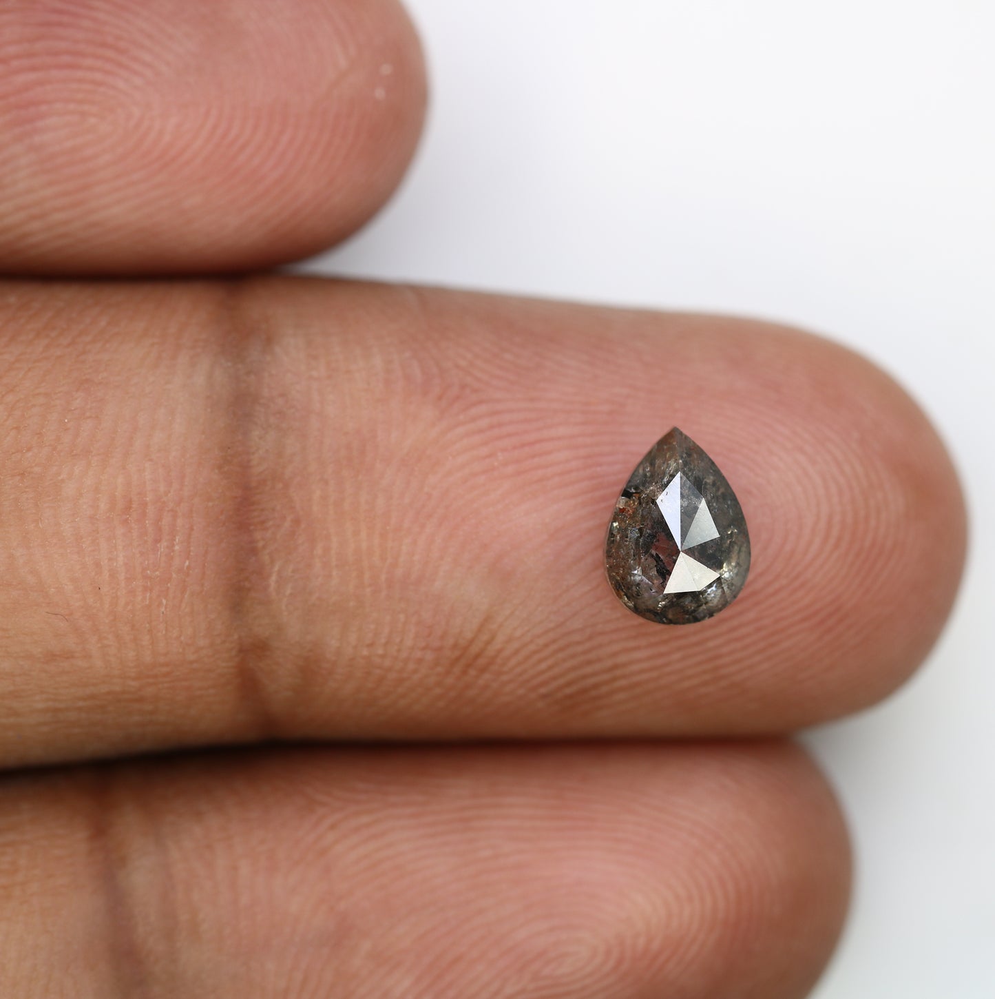 1.15 CT Pear Shape 7.70 MM Salt And Pepper Diamond For Engagement Ring - JayKrishna Diamond