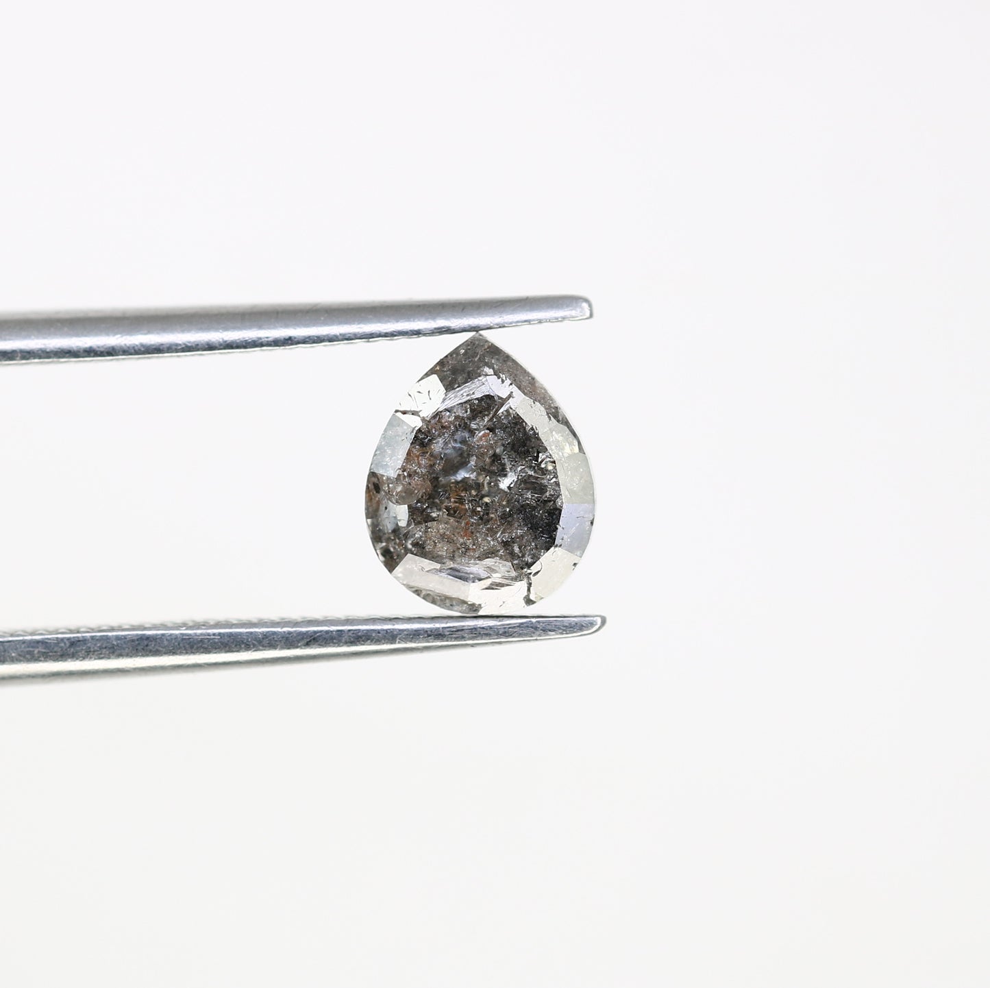 1.08 CT 6.90 MM Pear Shape Salt And Pepper Diamond For Engagement Ring - JayKrishna Diamond