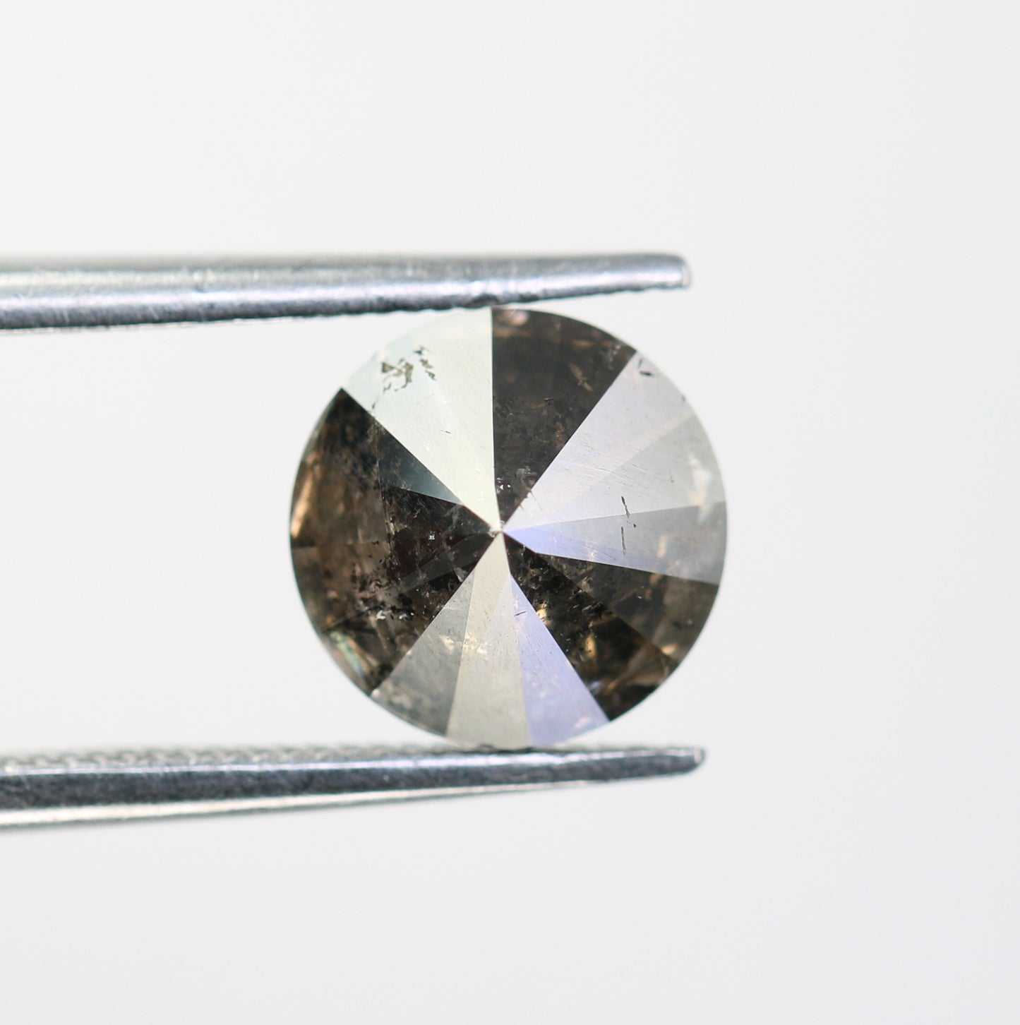 2.09 CT Loose Round Brilliant Cut Salt And Pepper Diamond For Galaxy Ring - JayKrishna Diamond