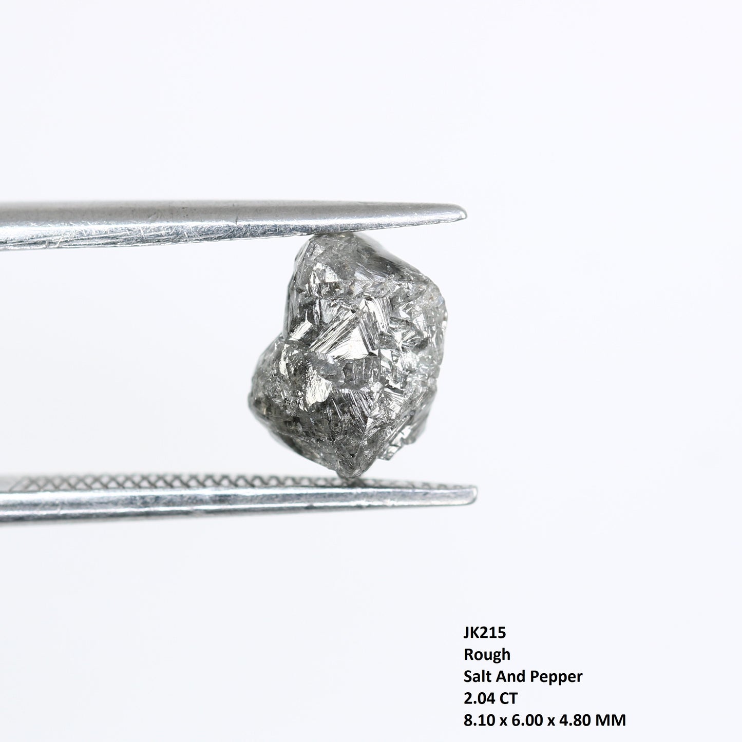 2.04 CT Raw Salt And Pepper Irregular Cut Rough Diamond For Engagement Ring - JayKrishna Diamond