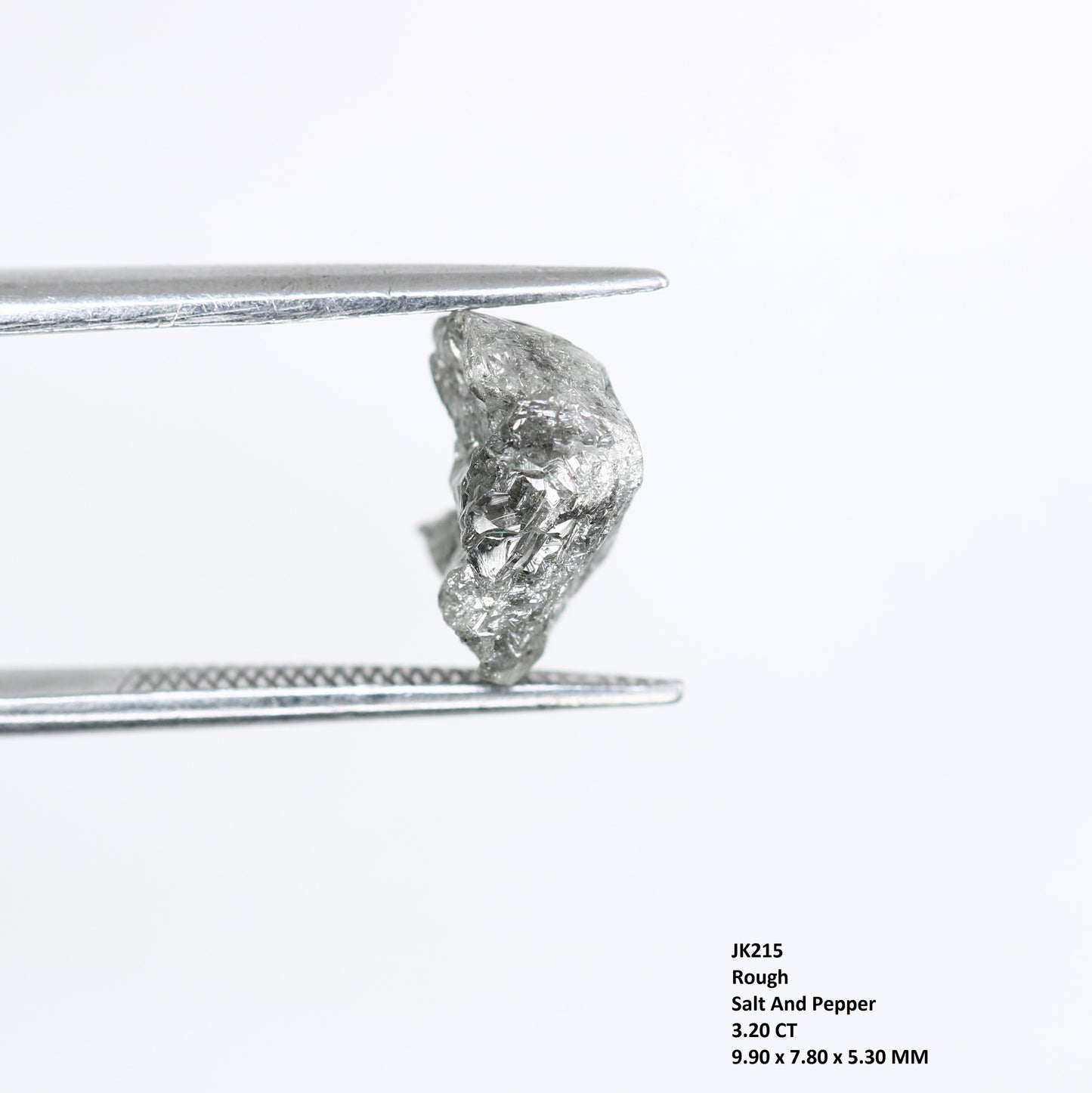 3.20 CT Raw Irregular Cut Rough Salt And Pepper Diamond For Engagement Ring - JayKrishna Diamond