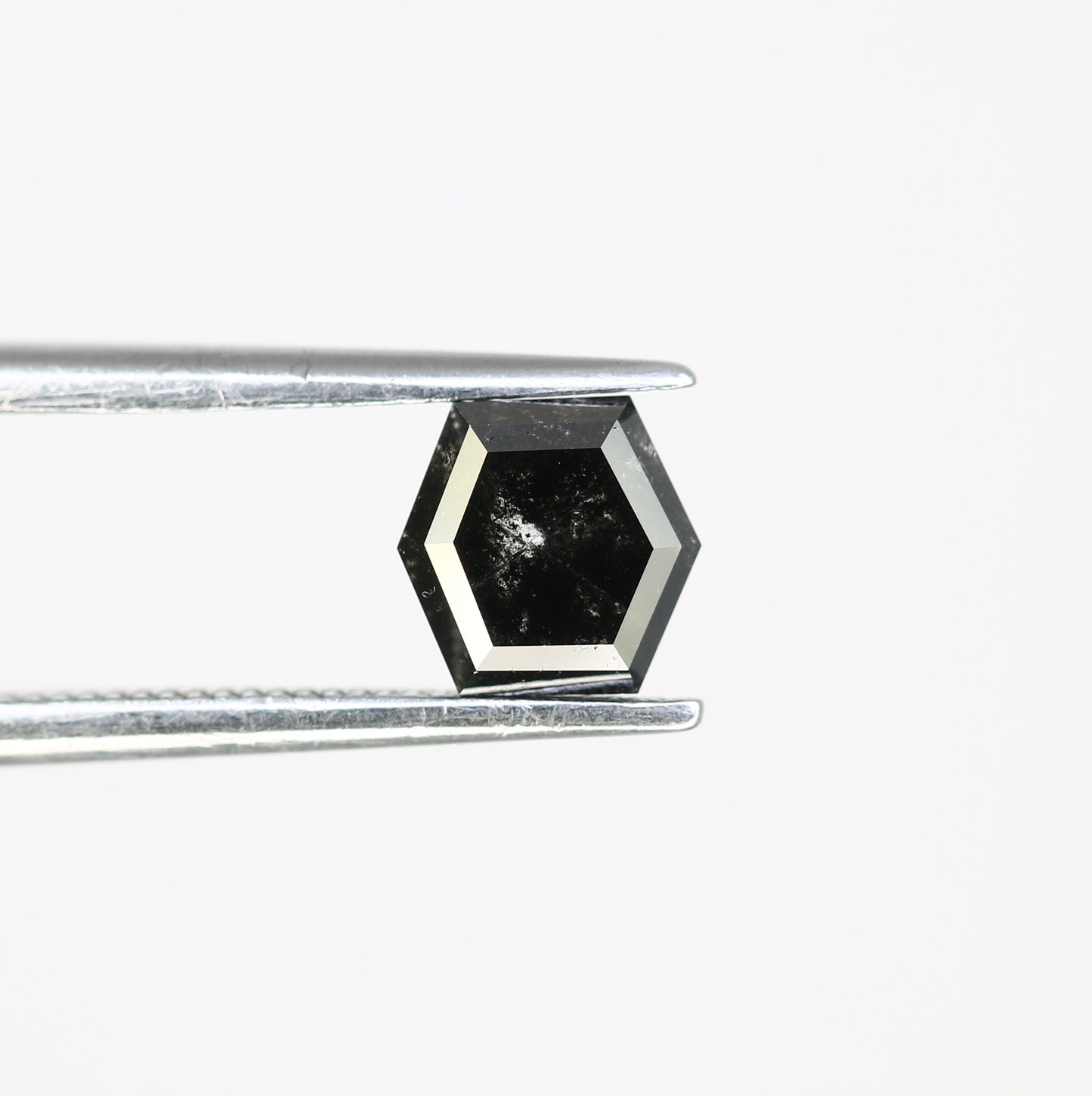 1.11 CT Loose Salt And Pepper Hexagon Cut 5.60 MM Diamond For Wedding Ring - JayKrishna Diamond