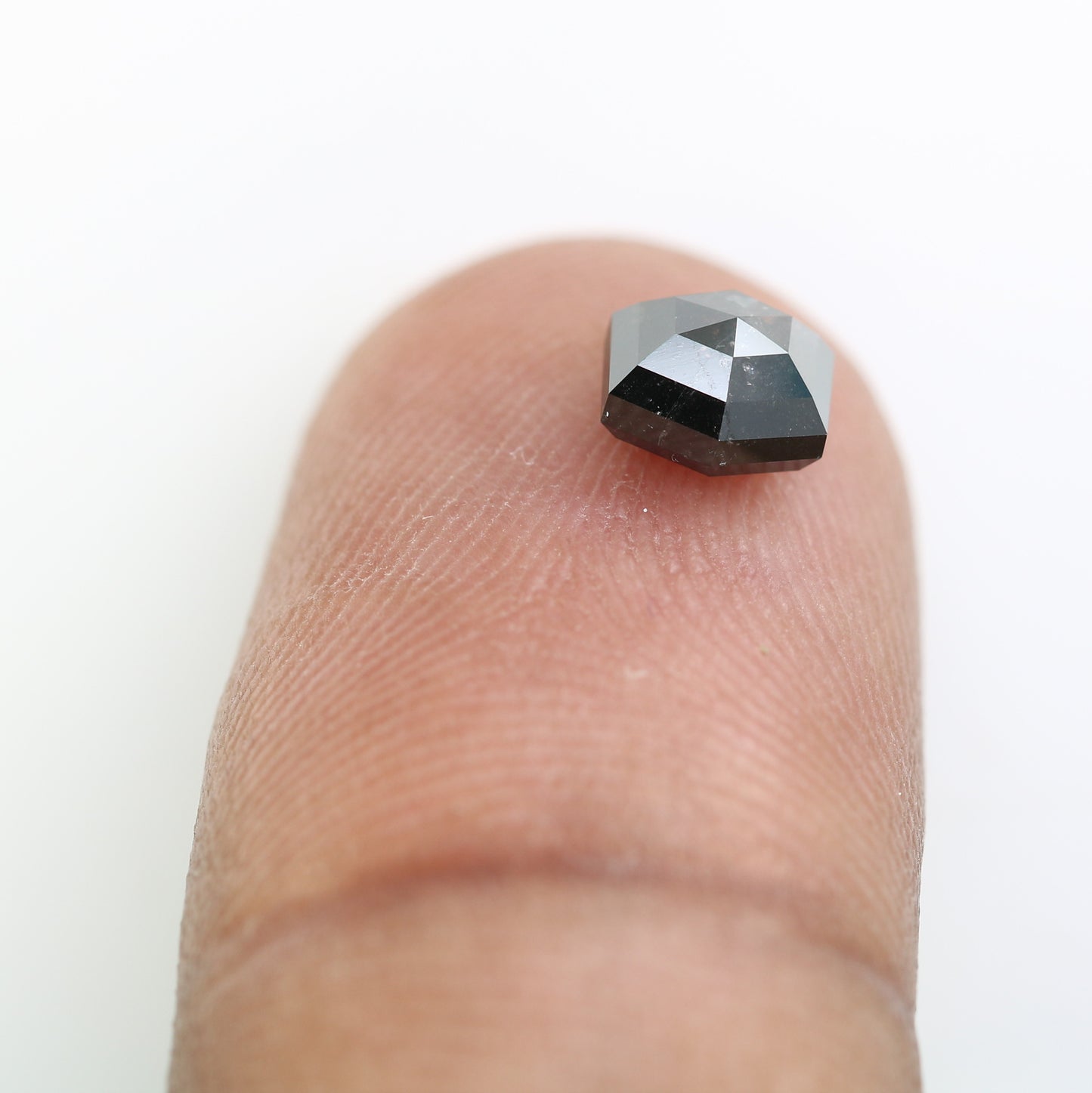 1.11 CT Loose Salt And Pepper Hexagon Cut 5.60 MM Diamond For Wedding Ring - JayKrishna Diamond