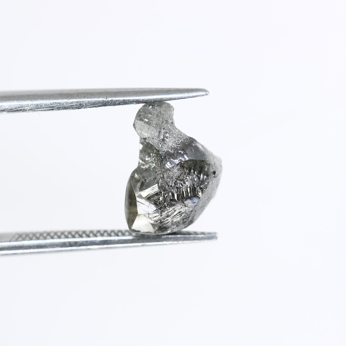 2.60 CT Uncut Rough Raw Salt And Pepper Diamond For Engagement Ring - JayKrishna Diamond