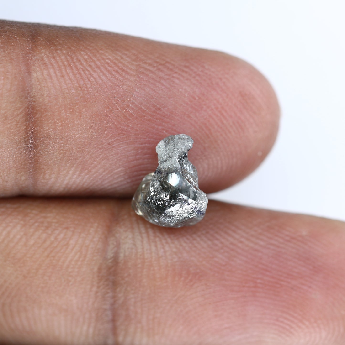 2.60 CT Uncut Rough Raw Salt And Pepper Diamond For Engagement Ring - JayKrishna Diamond