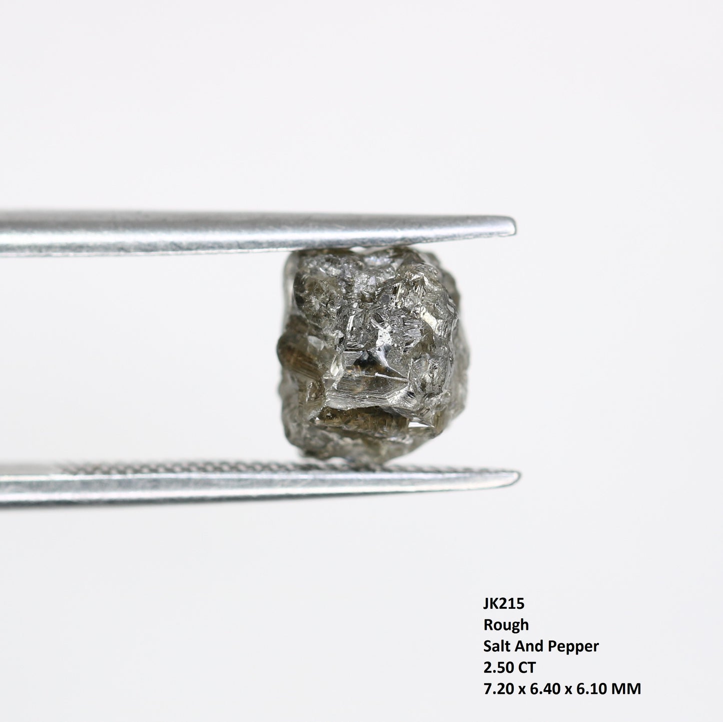2.50 CT Raw Salt And Pepper Uncut Rough Diamond For Engagement Ring - JayKrishna Diamond