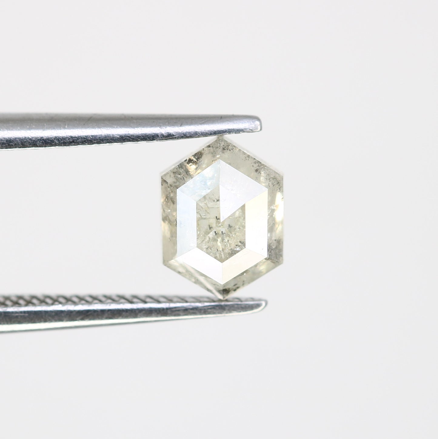 0.94 CT Salt And Pepper Elongated Hexagon Shape 6.50 MM Diamond For Engagement Ring - JayKrishna Diamond