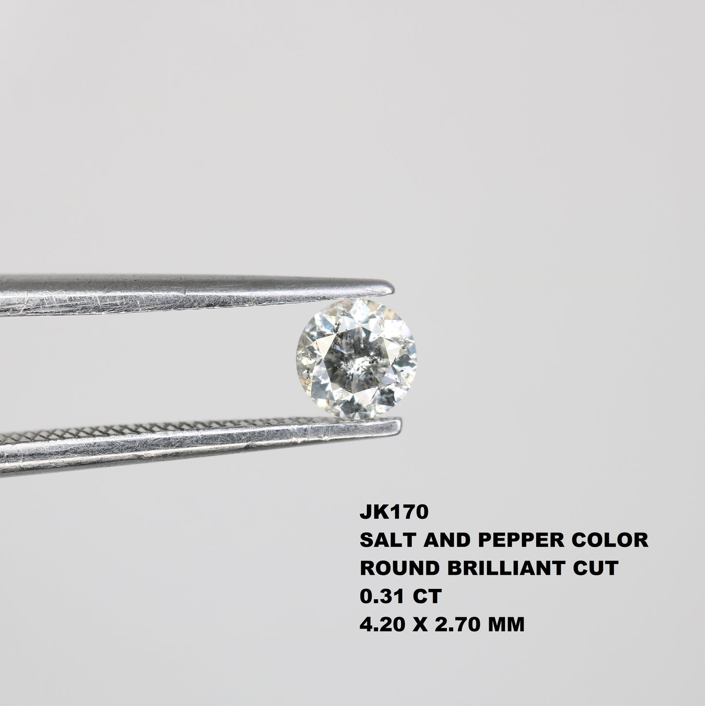 0.31 CT Natural Loose Round Brilliant Cut Salt and Pepper Diamond – Perfect for Galaxy Rings | Unique Salt and Pepper Round Diamond - JayKrishna Diamond