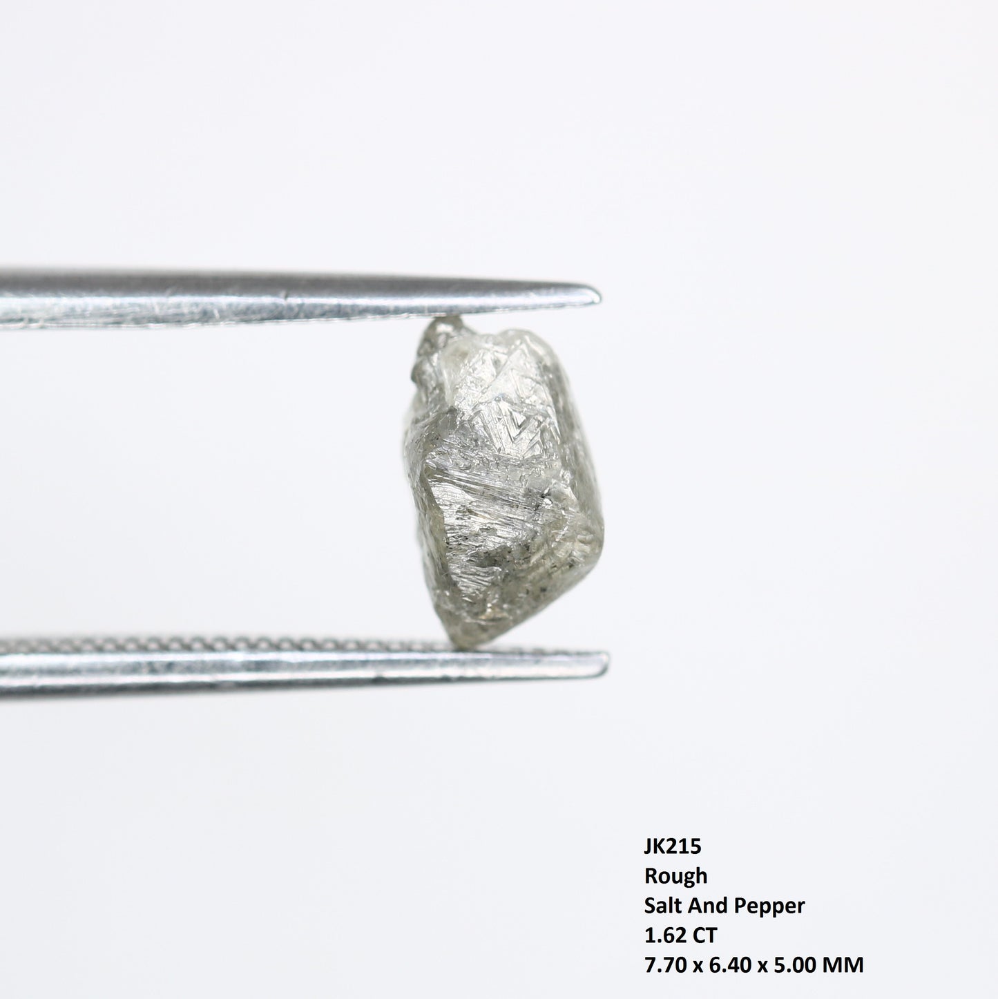 1.62 CT Salt And Pepper Uncut Raw Rough Diamond For Engagement Ring - JayKrishna Diamond