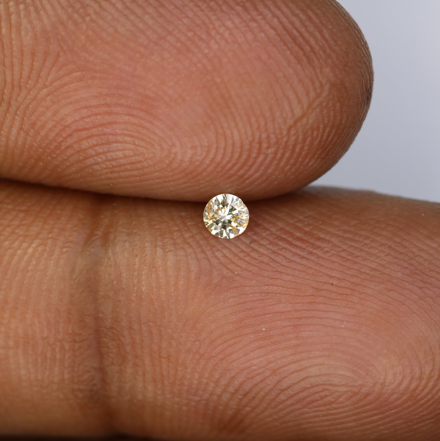 0.09 CT Natural Light Yellow Round Brilliant Cut Salt and Pepper Diamond for Custom Engagement Rings & Unique Jewelry - JayKrishna Diamond