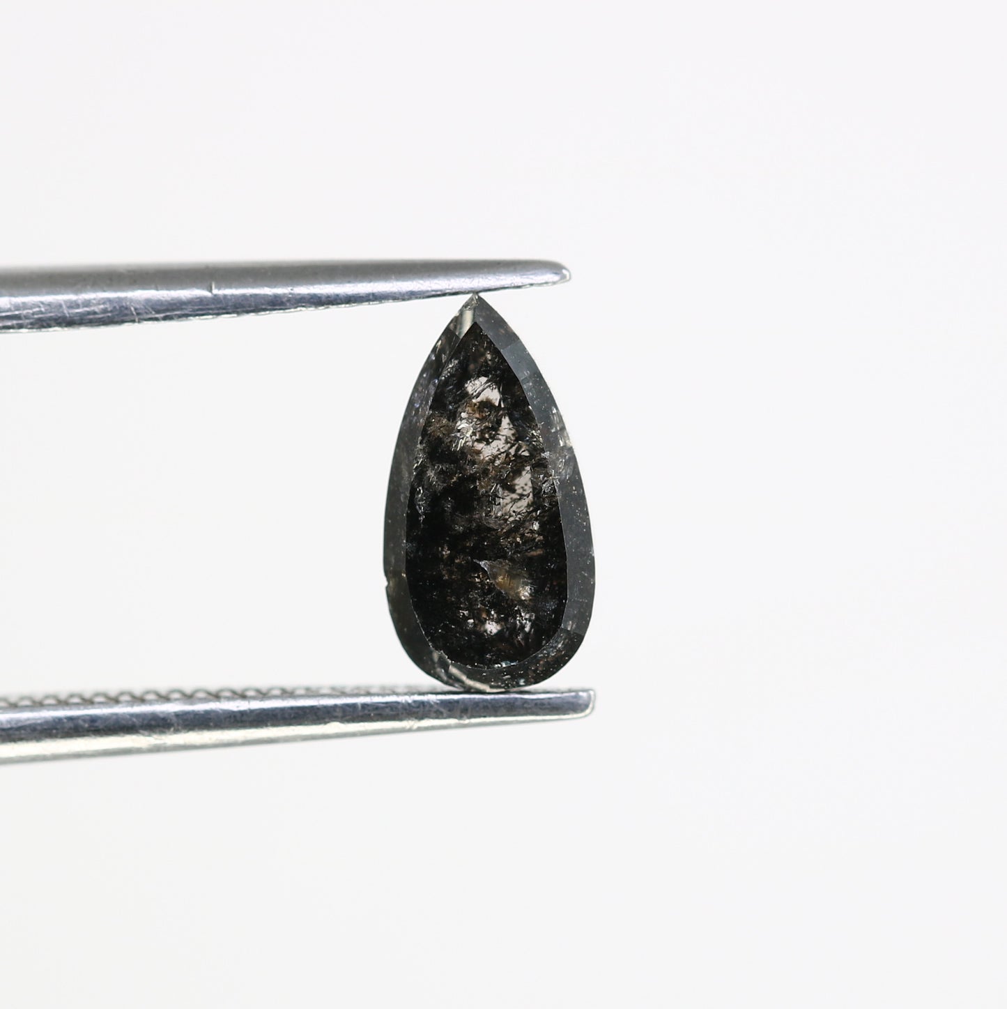 1.01 CT 8.20 MM Salt And Pepper Pear Shape Loose Diamond For Wedding Ring - JayKrishna Diamond