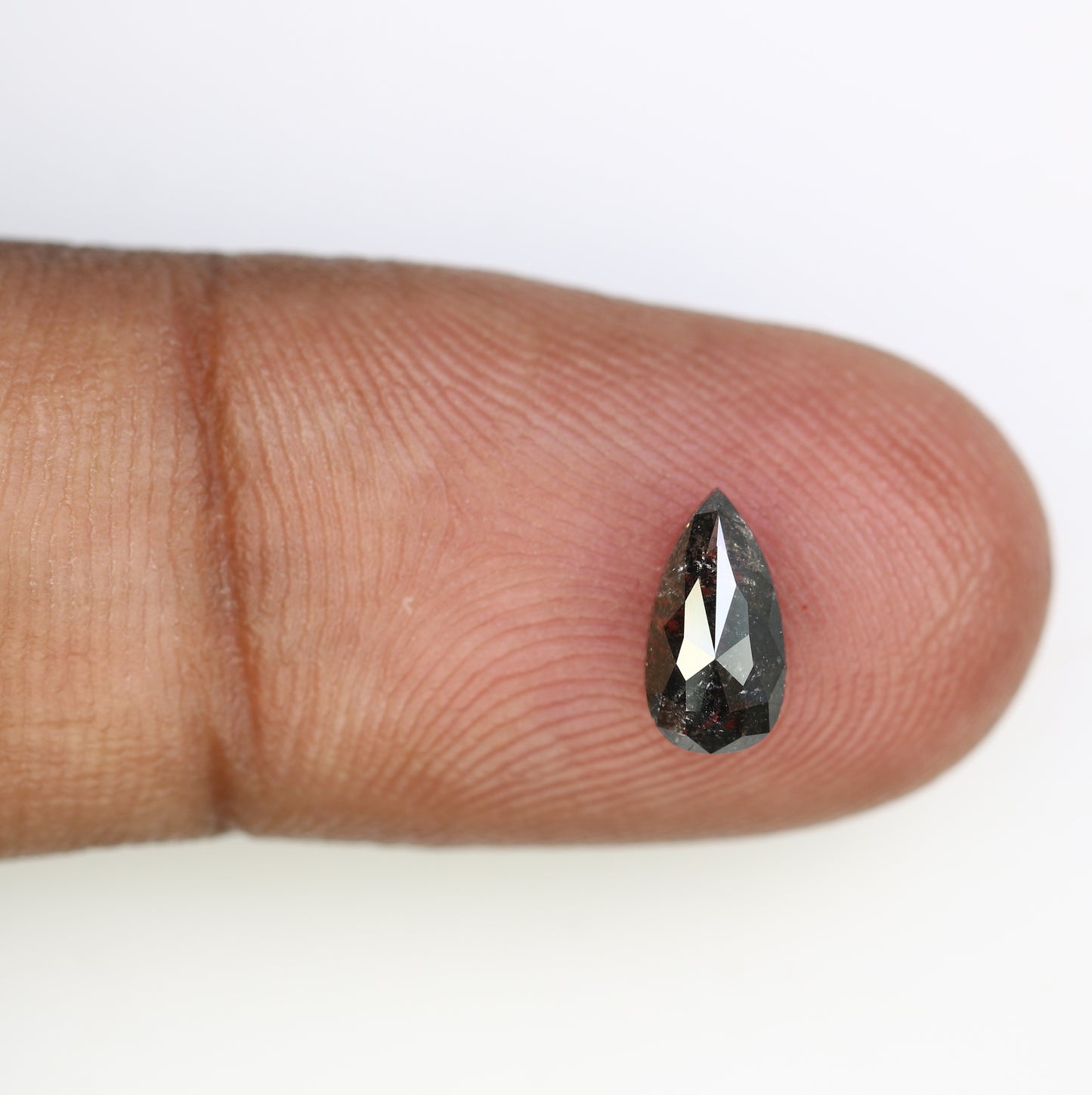 1.01 CT 8.20 MM Salt And Pepper Pear Shape Loose Diamond For Wedding Ring - JayKrishna Diamond