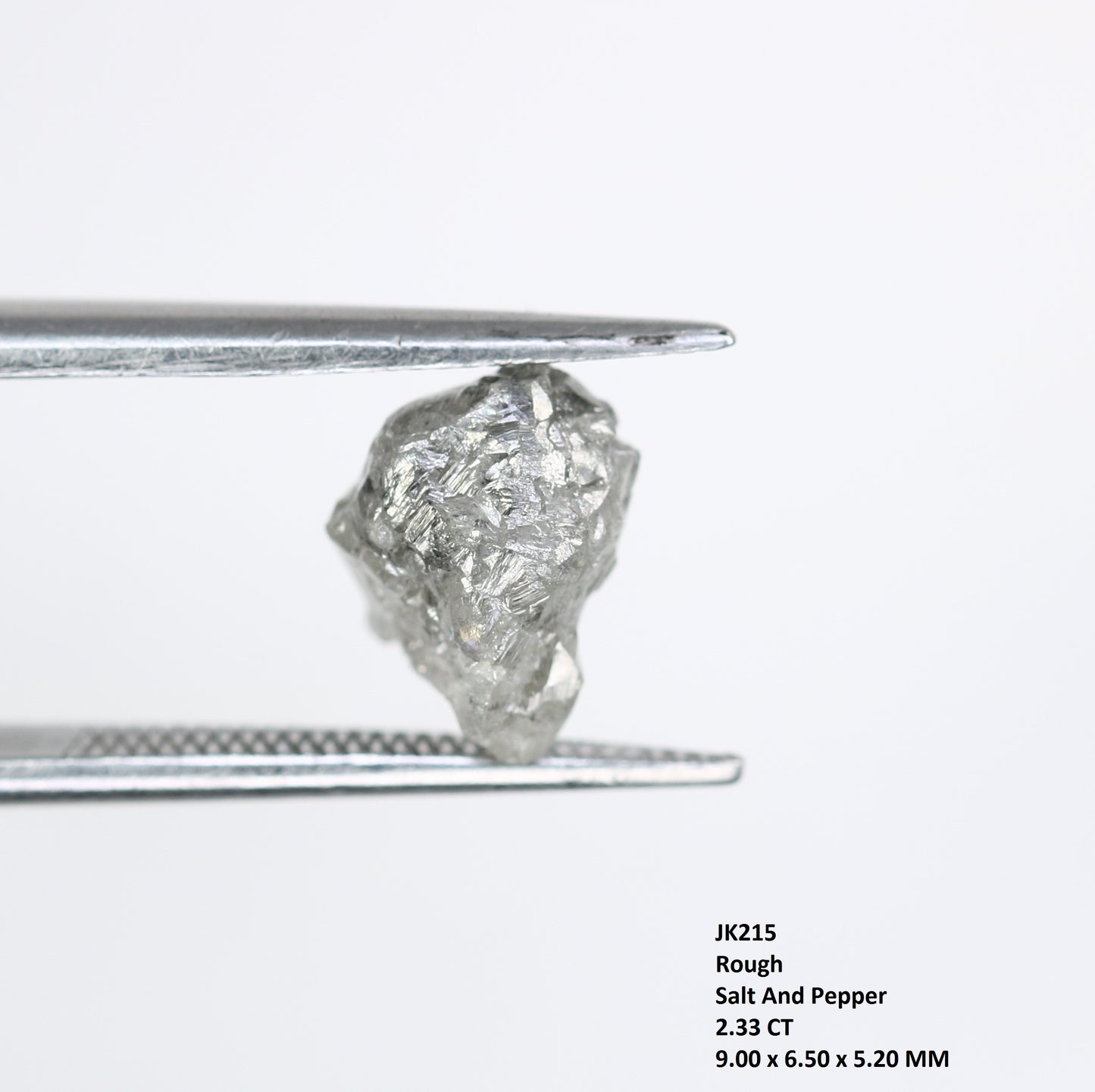 2.33 CT Raw Salt And Pepper Rough Uncut Diamond For Engagement Ring - JayKrishna Diamond