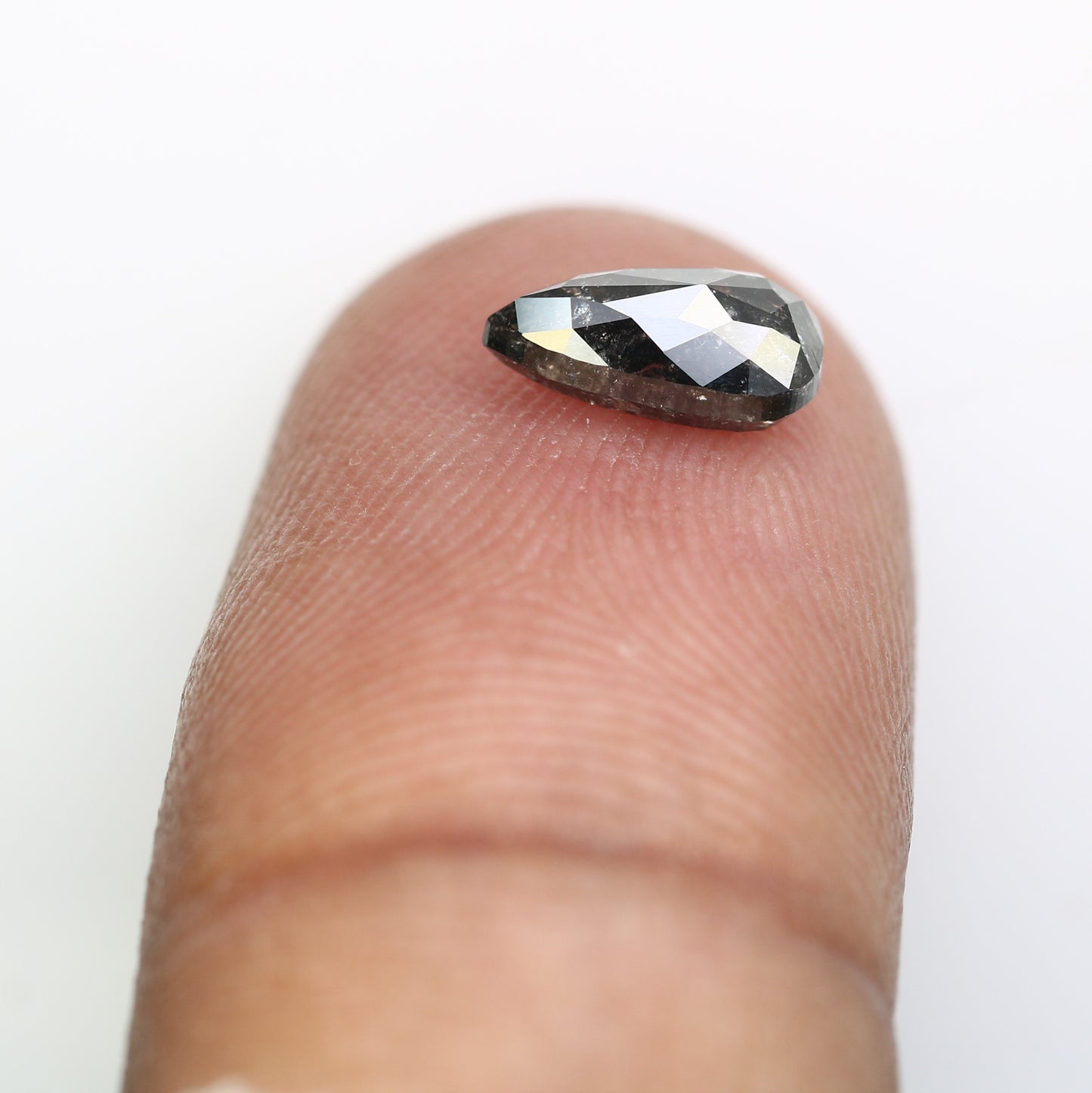 1.01 CT 8.20 MM Salt And Pepper Pear Shape Loose Diamond For Wedding Ring - JayKrishna Diamond