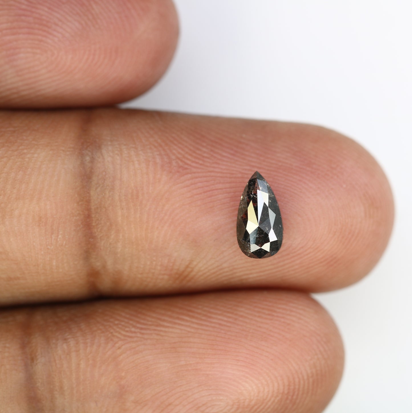1.01 CT 8.20 MM Salt And Pepper Pear Shape Loose Diamond For Wedding Ring - JayKrishna Diamond