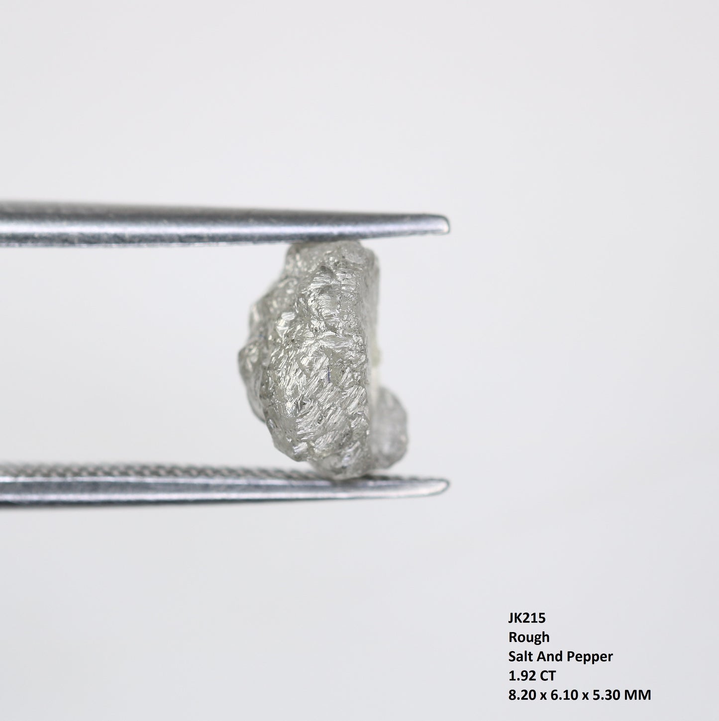 1.92 CT Raw Salt And Pepper Rough Uncut Diamond For Engagement Ring - JayKrishna Diamond