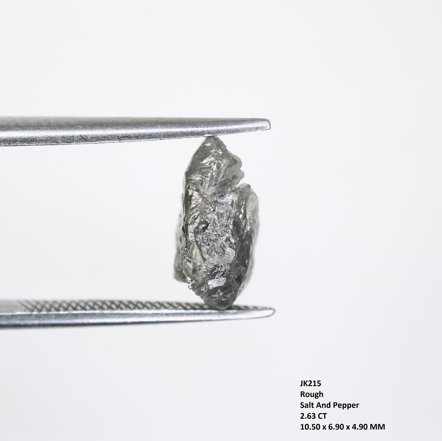 2.63 CT Raw Salt And Pepper Rough Irregular Cut Diamond For Engagement Ring - JayKrishna Diamond