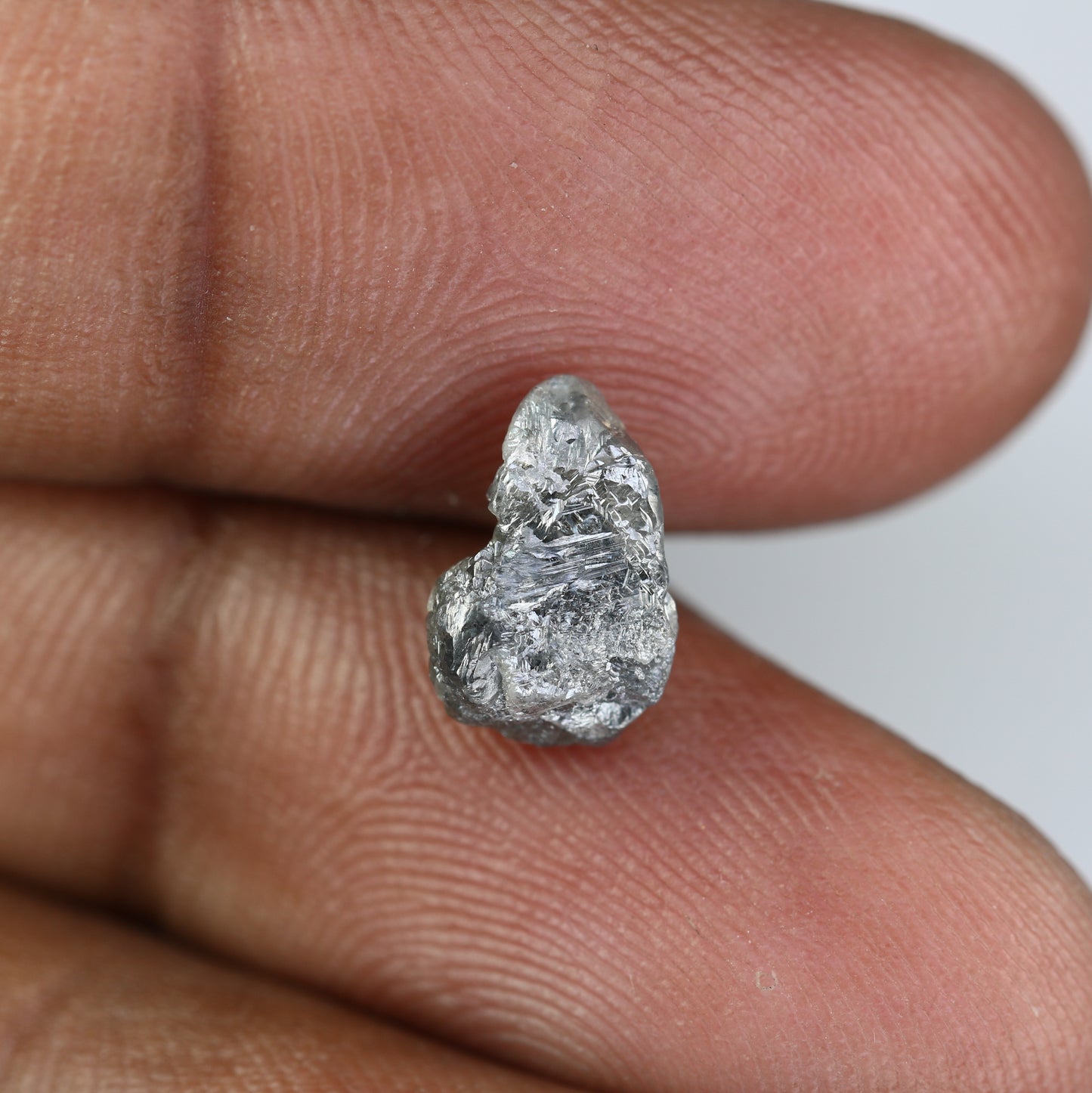 2.63 CT Raw Salt And Pepper Rough Irregular Cut Diamond For Engagement Ring - JayKrishna Diamond