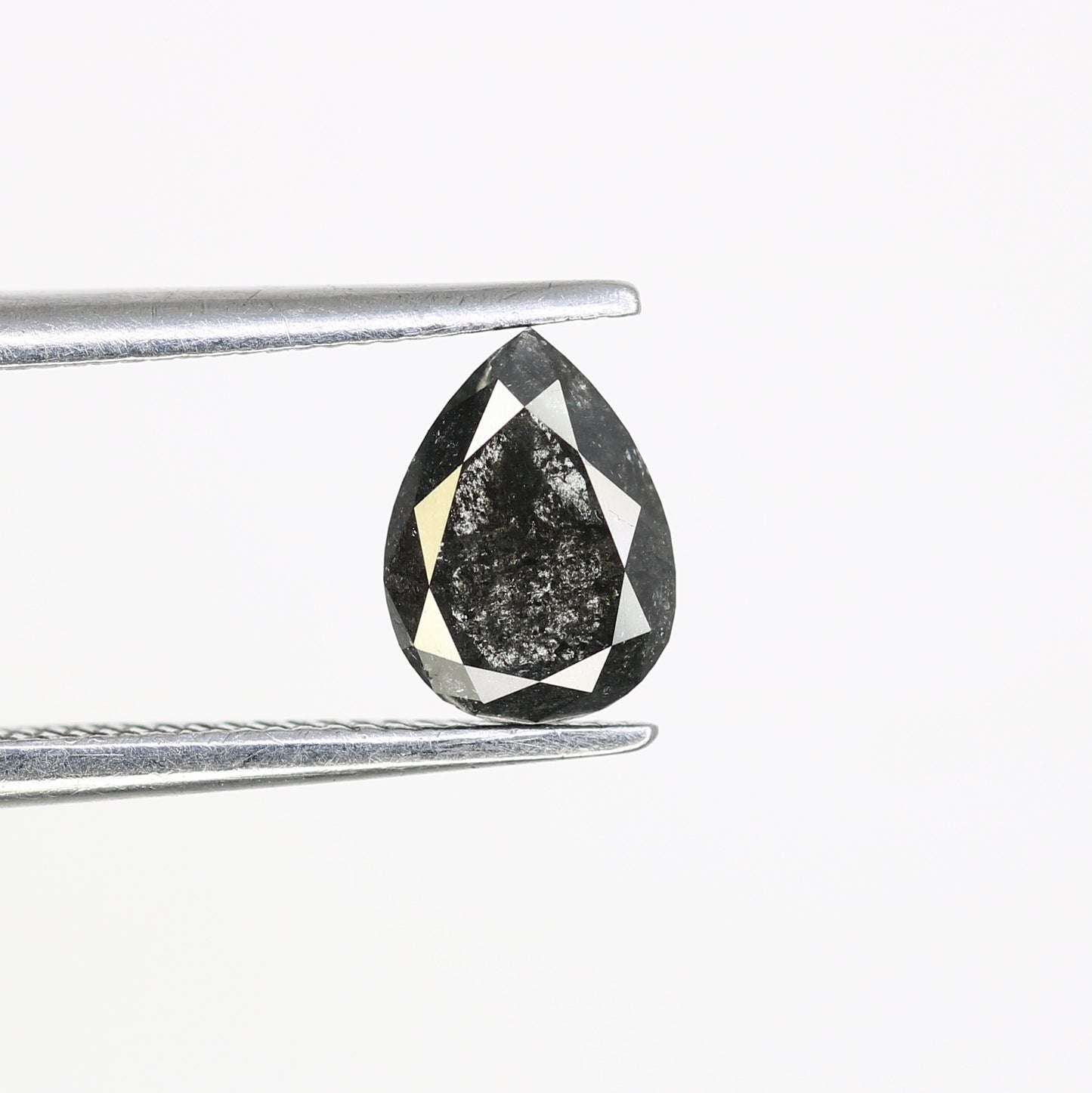 0.80 CT Pear Shape 6.90 MM Salt And Pepper Diamond For Engagement Ring - JayKrishna Diamond