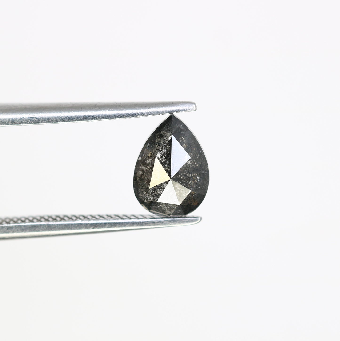 0.80 CT Pear Shape 6.90 MM Salt And Pepper Diamond For Engagement Ring - JayKrishna Diamond