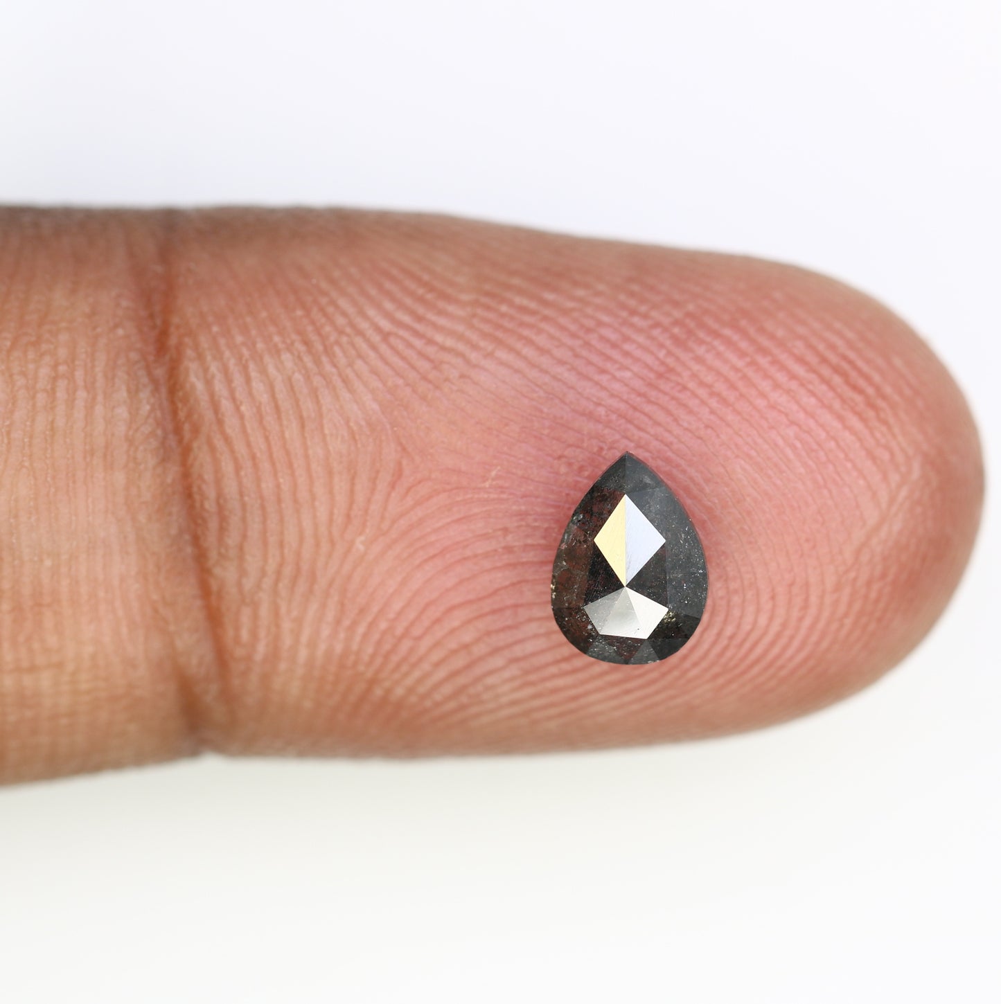 0.80 CT Pear Shape 6.90 MM Salt And Pepper Diamond For Engagement Ring - JayKrishna Diamond