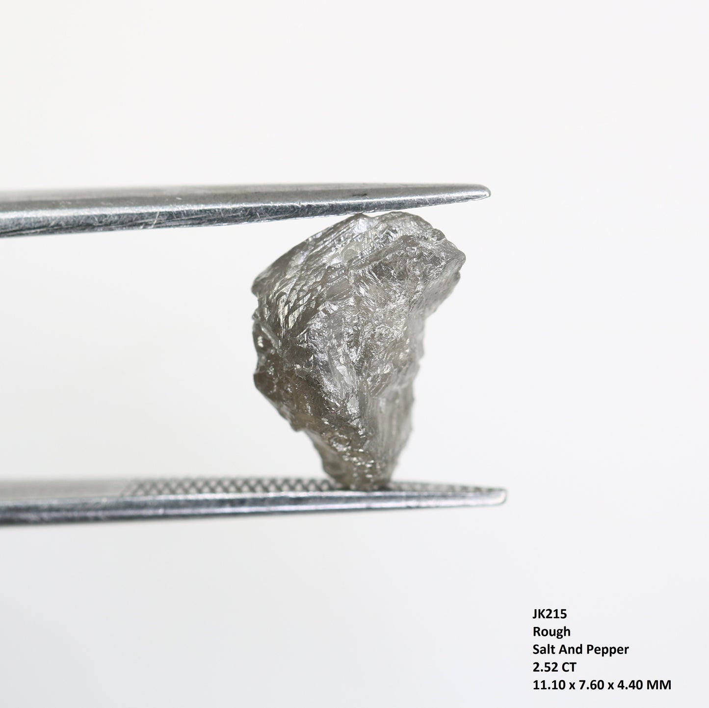 2.52 CT Raw Rough Irregular Cut Salt And Pepper Diamond For Engagement Ring - JayKrishna Diamond