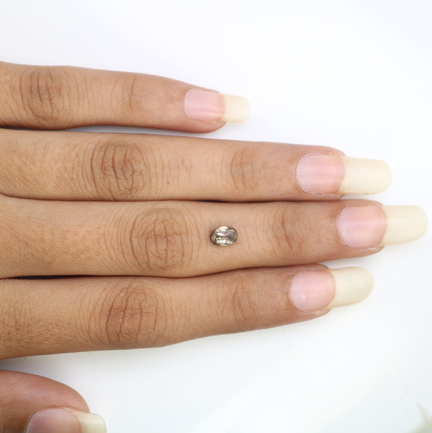 0.64 CT 6 MM Polished Oval Shape Natural Salt and Pepper Loose Diamond for a Distinctive Promise Ring: Elegant Gemstone Jewelry Piece - JayKrishna Diamond