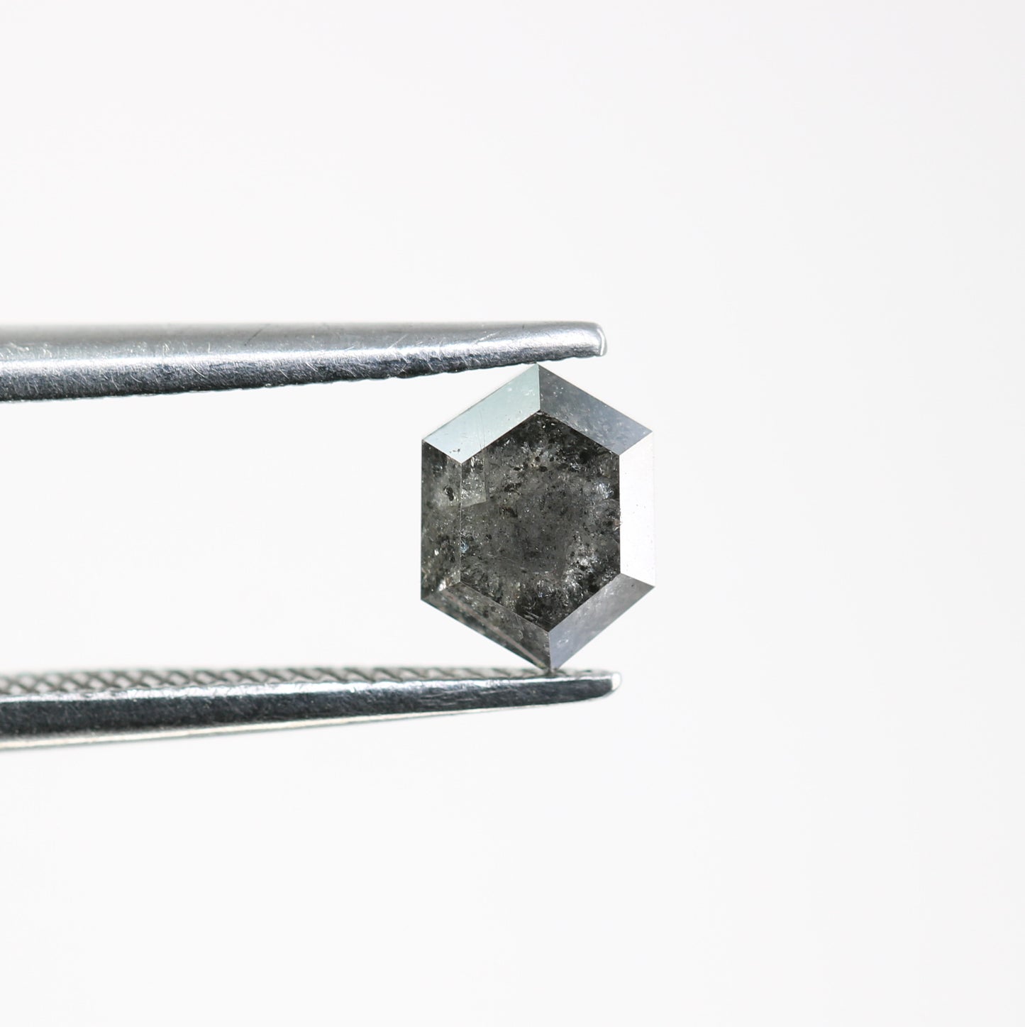0.78 Carat Elongated Hexagon Shaped Loose Salt And Pepper Diamond Ring - JayKrishna Diamond