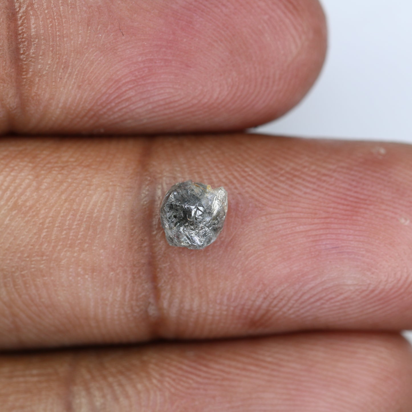 0.66 CT Rough Raw Salt and Pepper Uncut Diamond for Engagement Ring - Unique Gemstone for Custom Bridal Jewelry Designs - JayKrishna Diamond