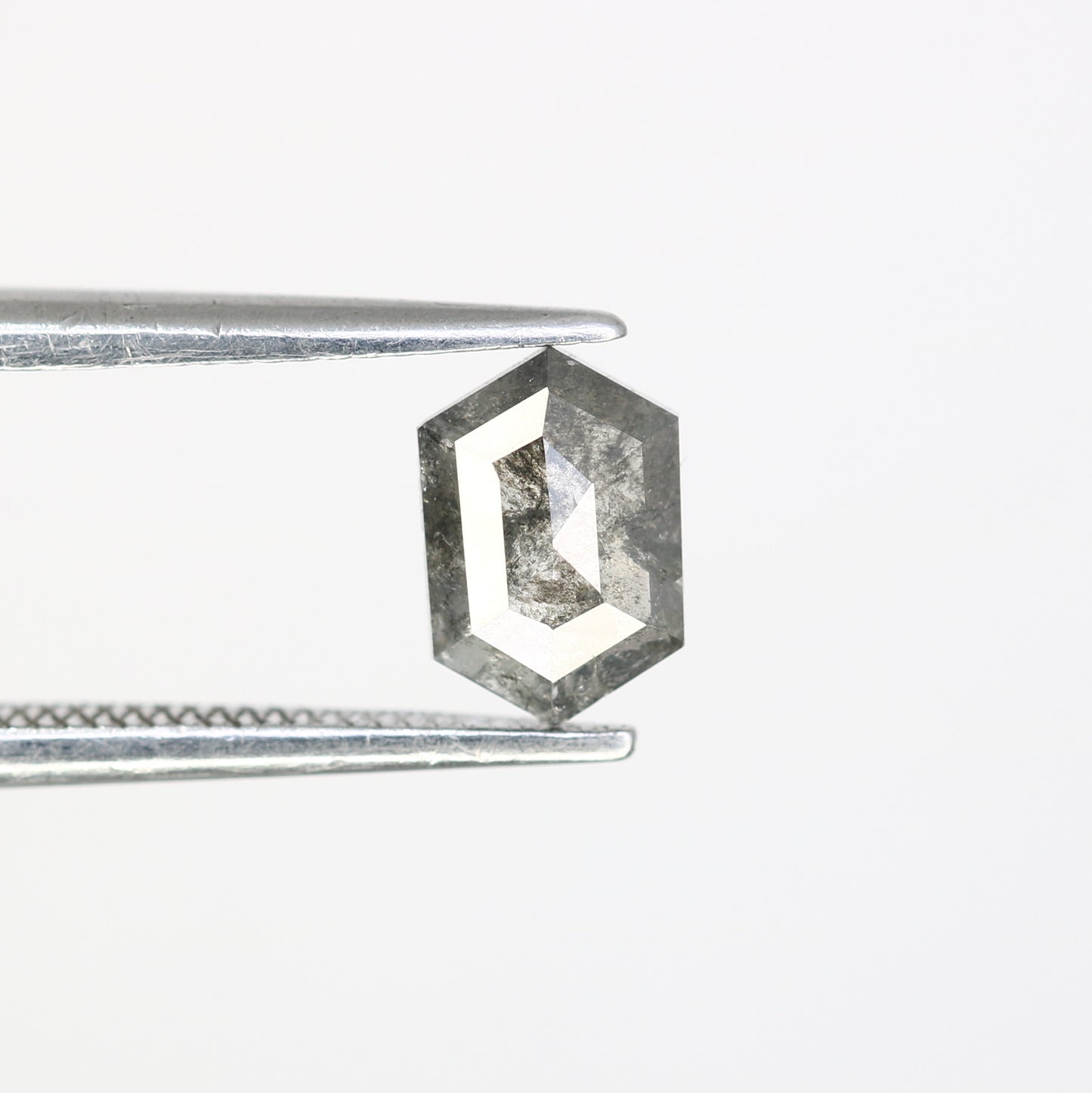 0.69 CT Elongated Hexagon Shape Salt And Pepper 6.90 MM Diamond For Wedding Ring - JayKrishna Diamond
