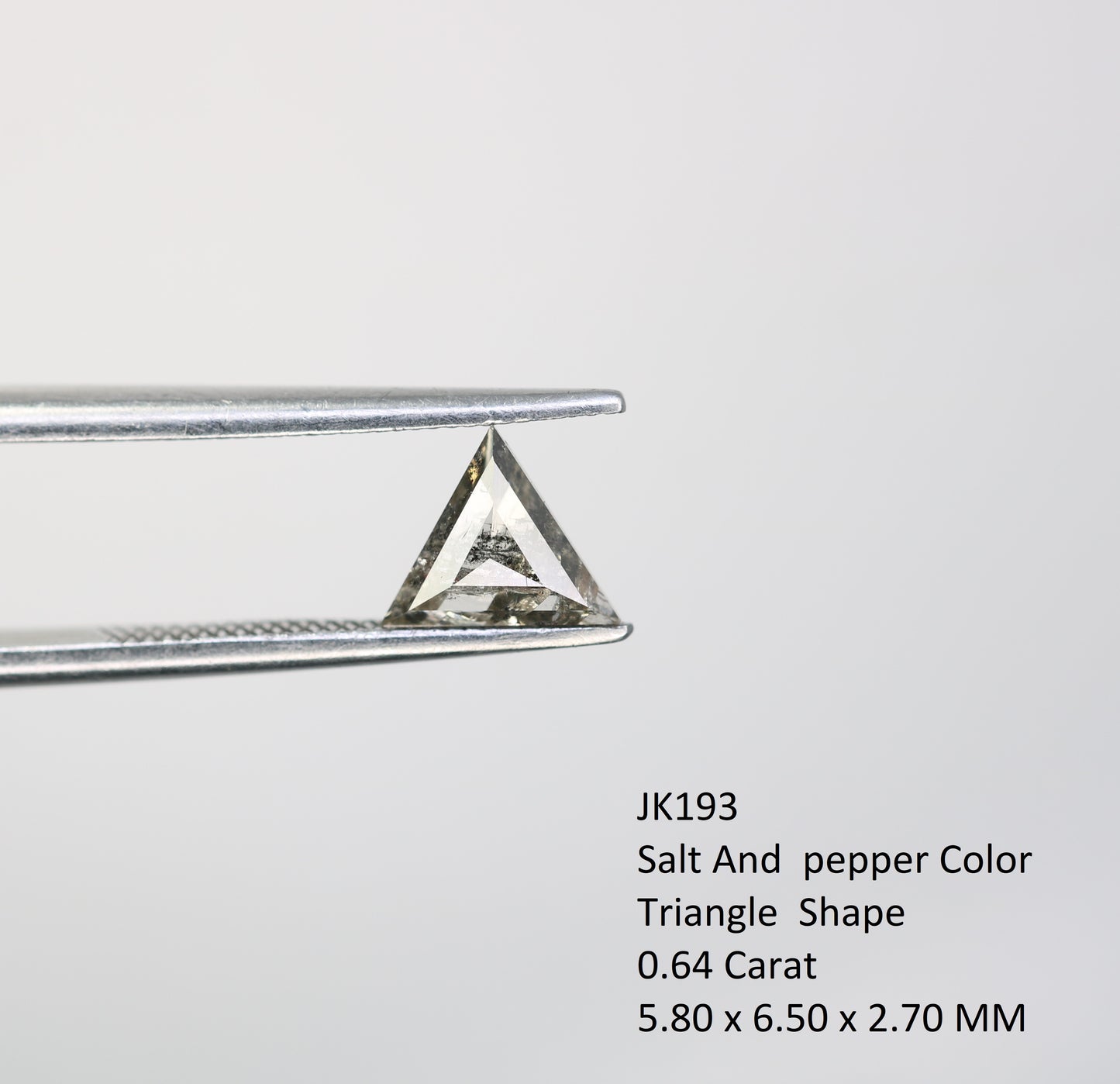 0.64 Carat Salt and Pepper Loose Triangle Shape Diamond for a One-of-a-Kind Galaxy Ring: Exquisite Gemstone Jewelry Piece - JayKrishna Diamond