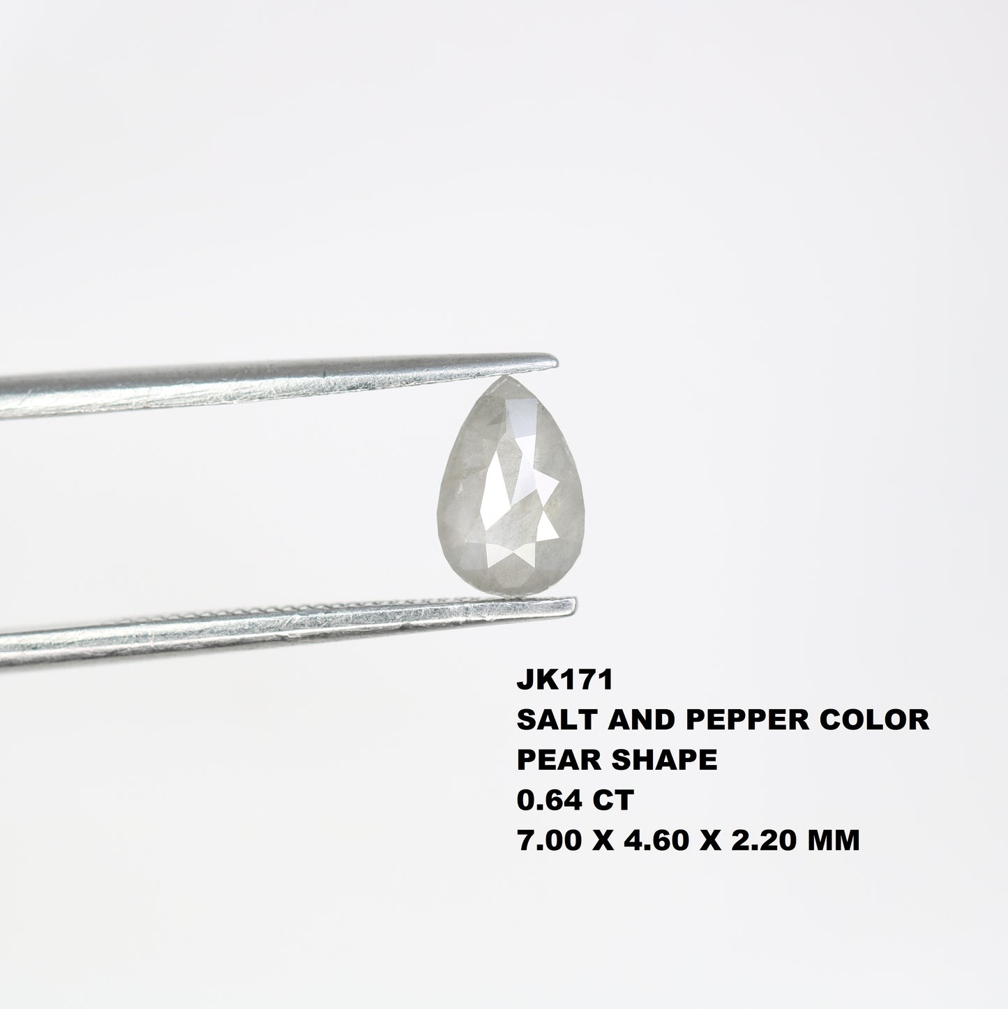 0.64 Carat Natural Loose Pear Shape Salt and Pepper Diamond for a Distinctive Wedding Ring: Elegant Gemstone Jewelry Piece - JayKrishna Diamond