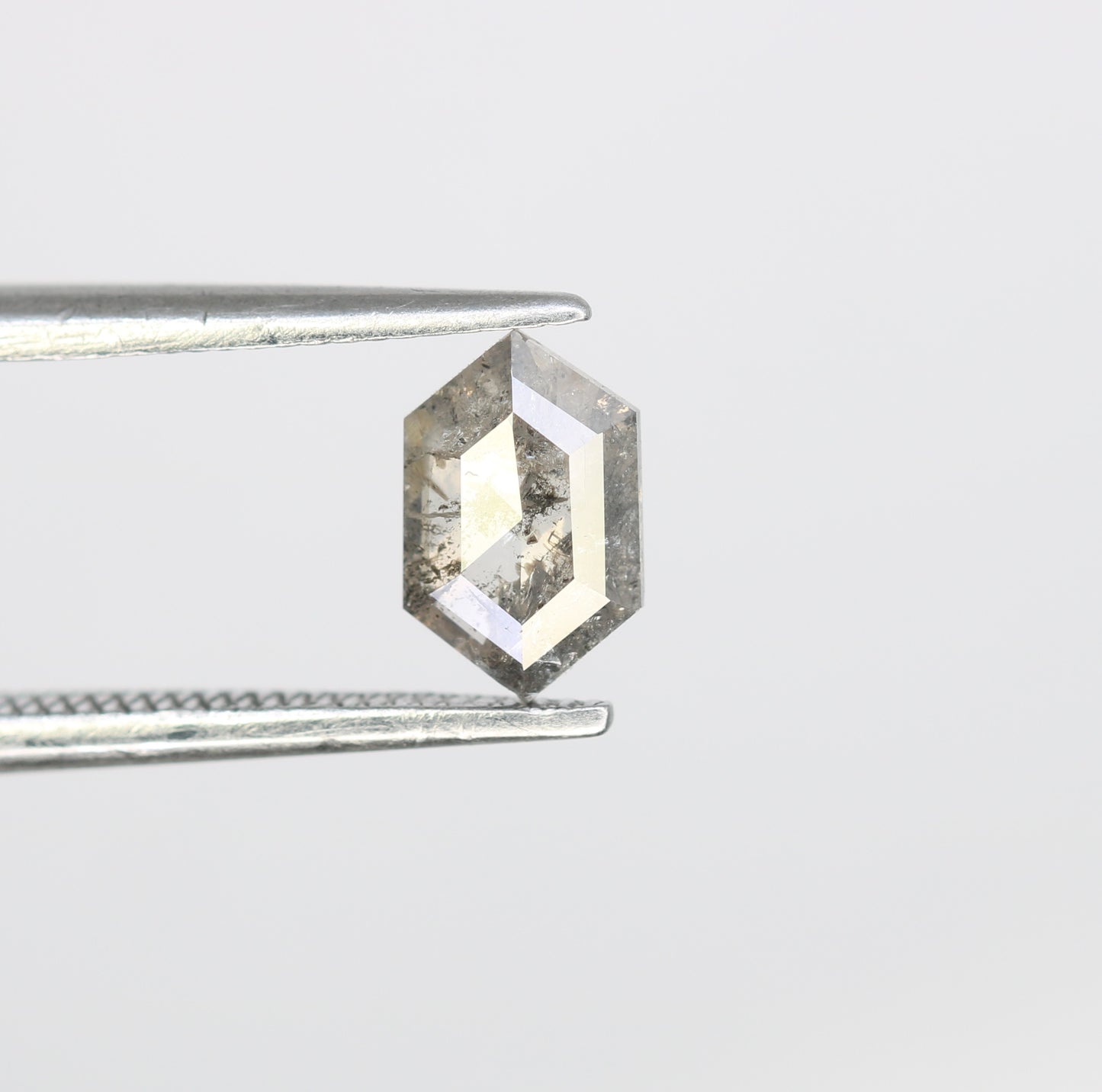 0.67 Carat Salt and Pepper Loose Elongated Hexagon Shaped Diamond for Galaxy Ring - Unique Gemstone for Celestial-Inspired Jewelry Creations - JayKrishna Diamond