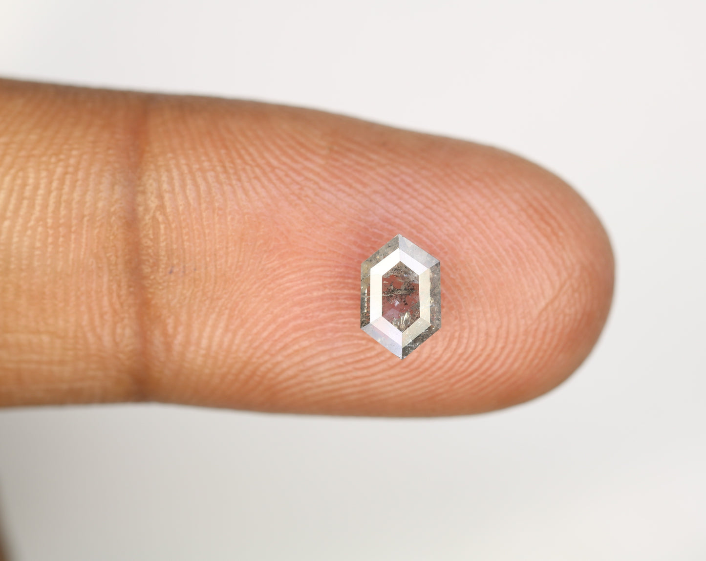 0.67 Carat Salt and Pepper Loose Elongated Hexagon Shaped Diamond for Galaxy Ring - Unique Gemstone for Celestial-Inspired Jewelry Creations - JayKrishna Diamond