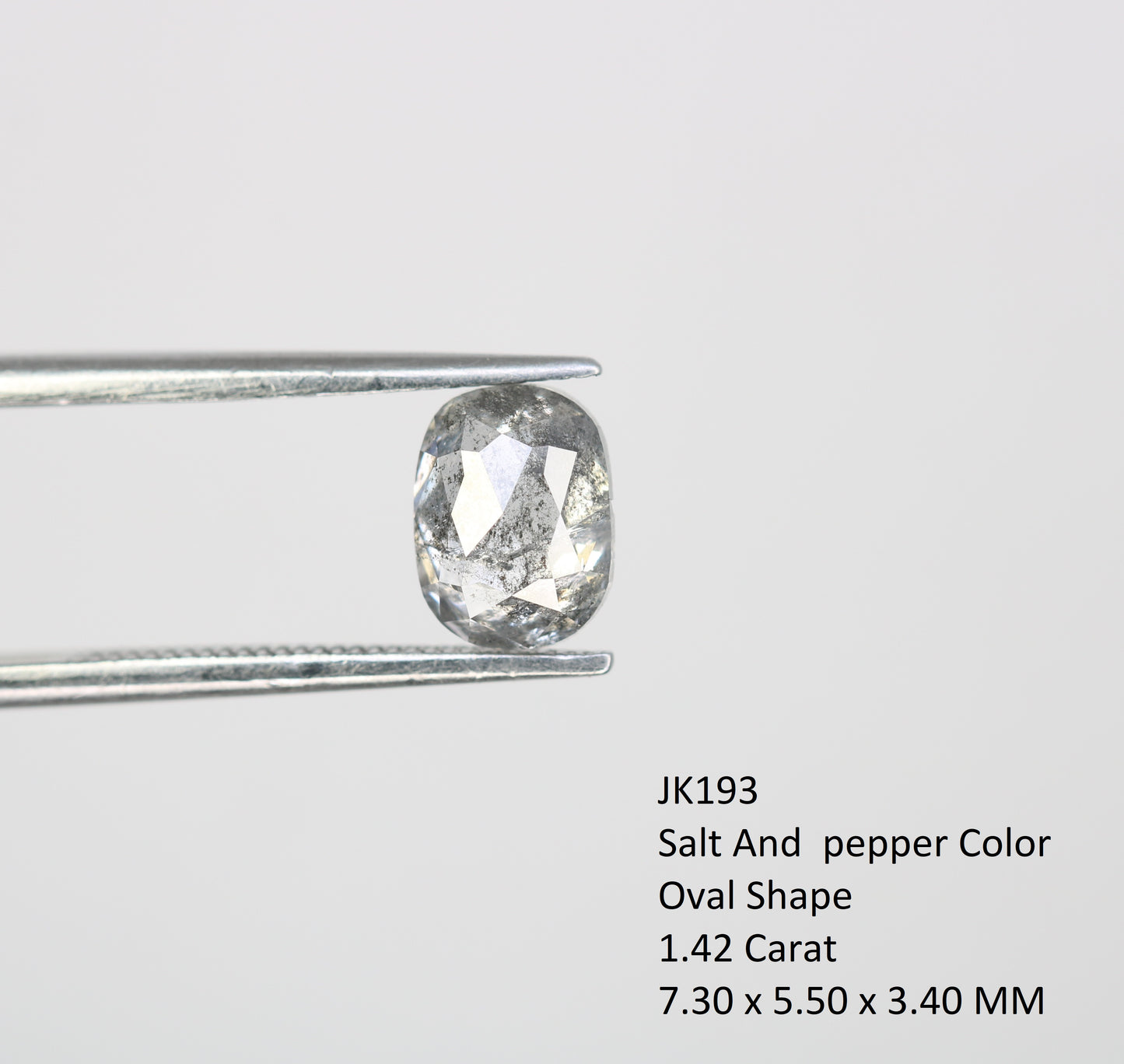 1.42 Carat Oval Shaped Natural Salt And Pepper Diamond For Galaxy Ring - JayKrishna Diamond