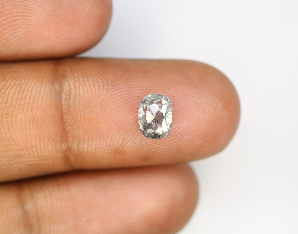 1.42 Carat Oval Shaped Natural Salt And Pepper Diamond For Galaxy Ring - JayKrishna Diamond