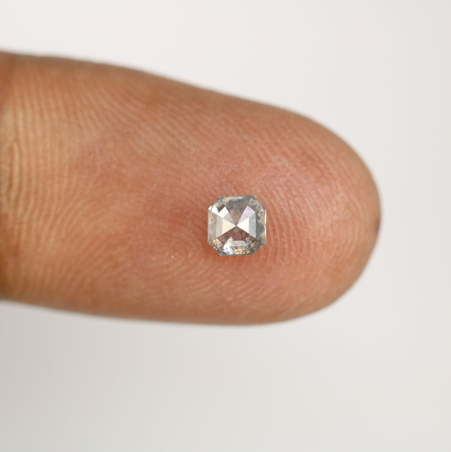 0.48 Carat Salt And Pepper Asscher Shape Natural Loose Diamond For Wedding Ring - JayKrishna Diamond