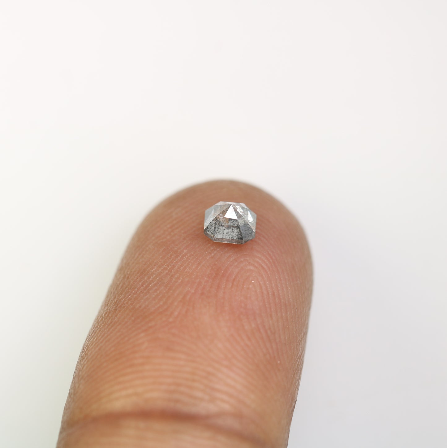 0.48 Carat Salt And Pepper Asscher Shape Natural Loose Diamond For Wedding Ring - JayKrishna Diamond