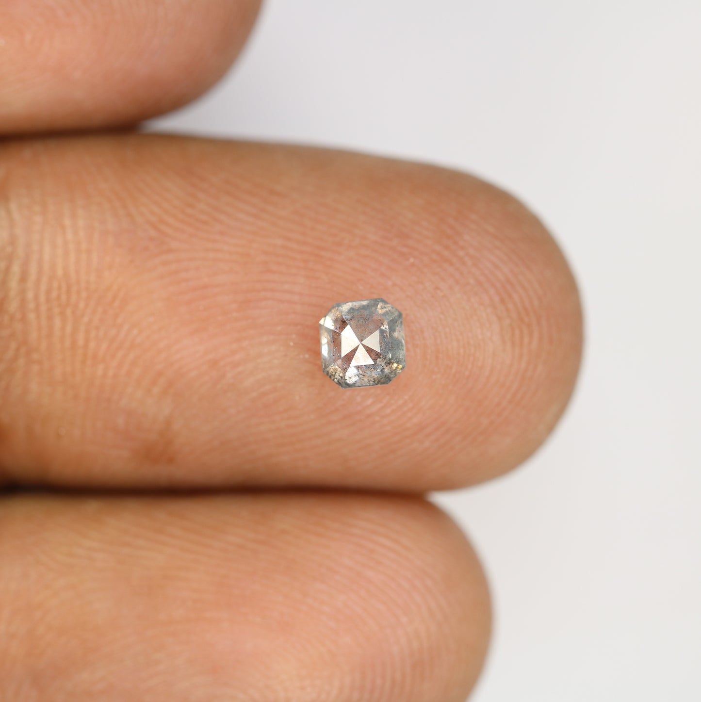 0.48 Carat Salt And Pepper Asscher Shape Natural Loose Diamond For Wedding Ring - JayKrishna Diamond