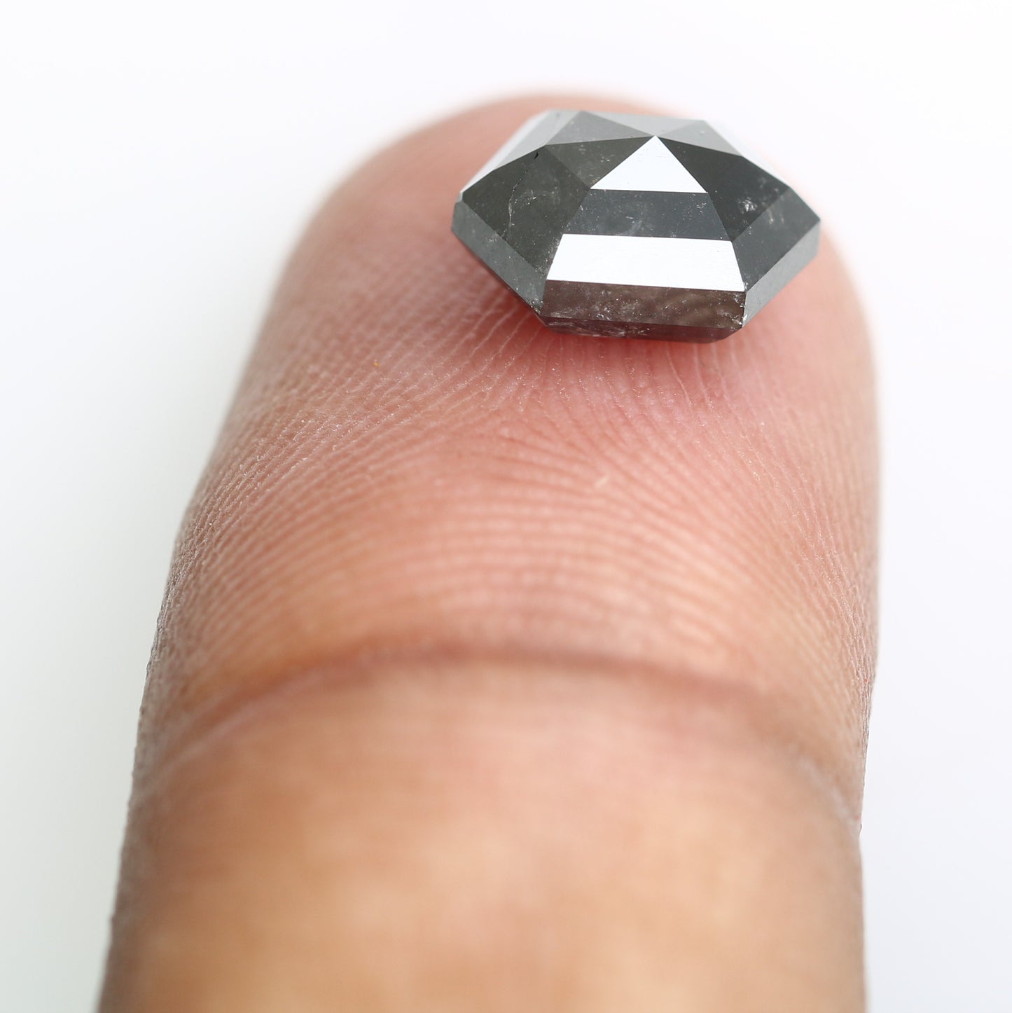 2.73 CT Elongated Hexagon Shape Salt And Pepper 9.20 MM Diamond For Wedding Band - JayKrishna Diamond