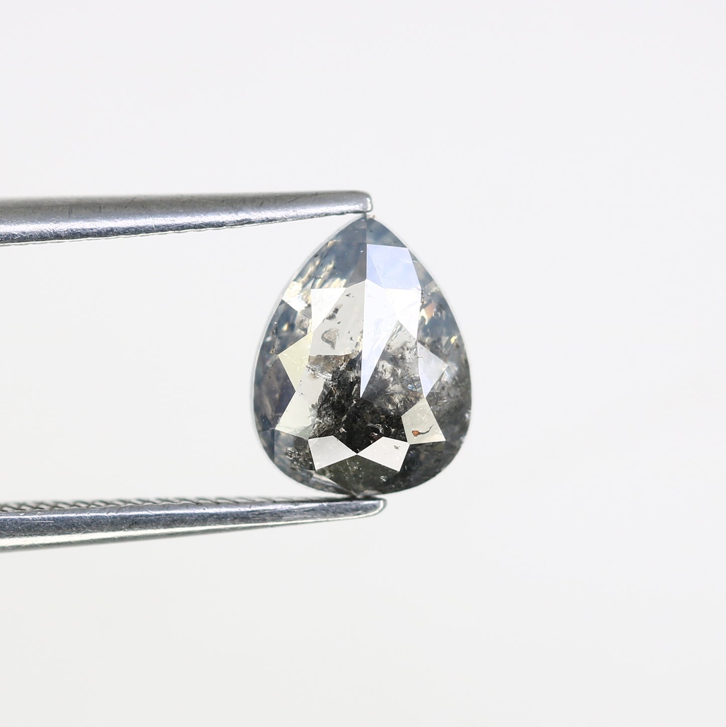 1.40 CT 8.00 MM Pear Shape Salt And Pepper Diamond For Proposal Ring - JayKrishna Diamond