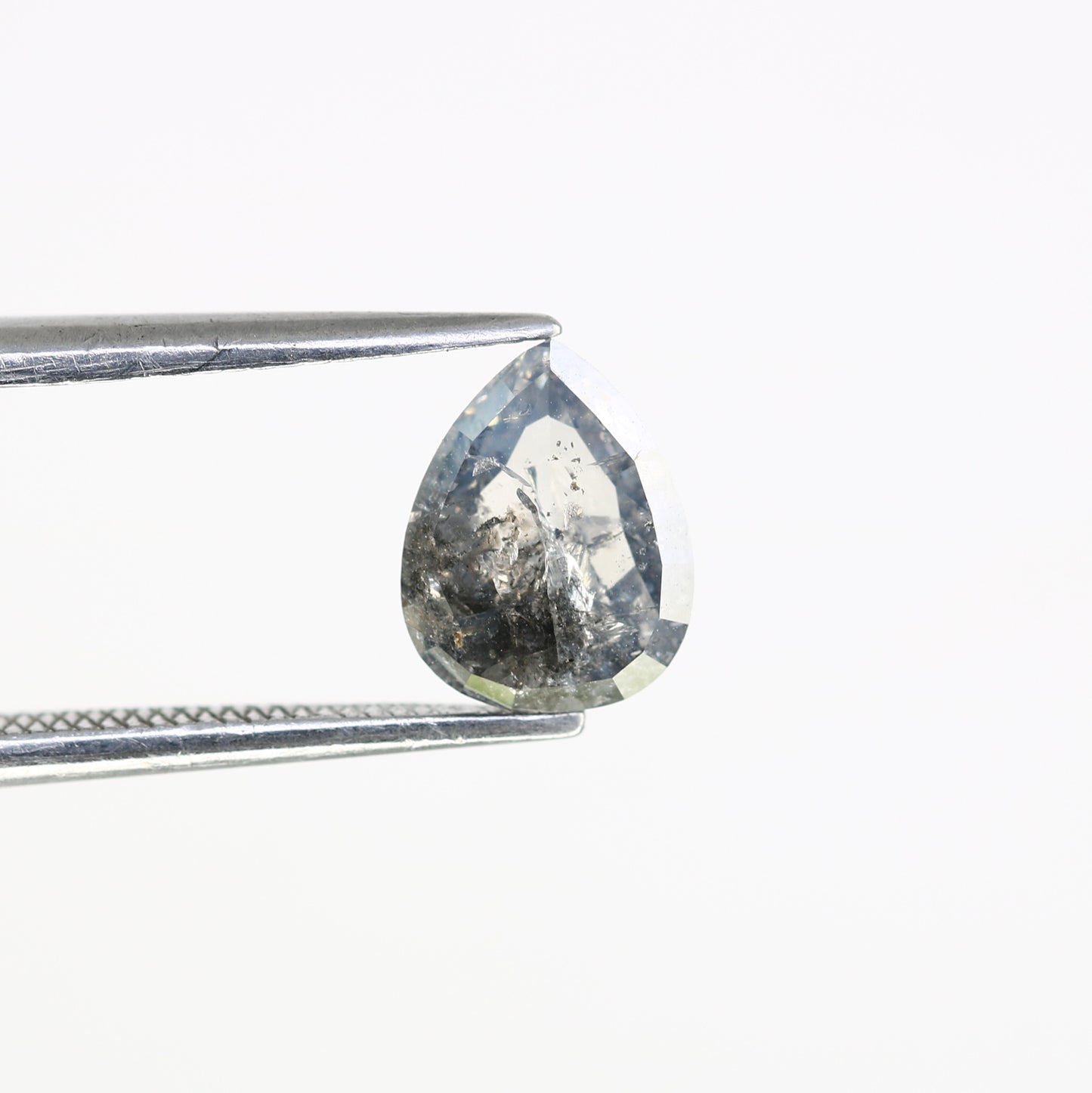 1.40 CT 8.00 MM Pear Shape Salt And Pepper Diamond For Proposal Ring - JayKrishna Diamond