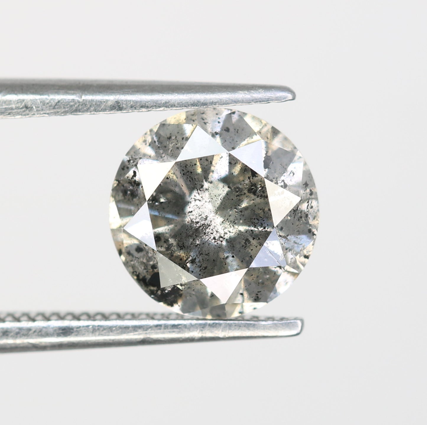 1.51 Carat Salt And Pepper Loose Round Brilliant Cut Diamond For Wedding Ring - JayKrishna Diamond