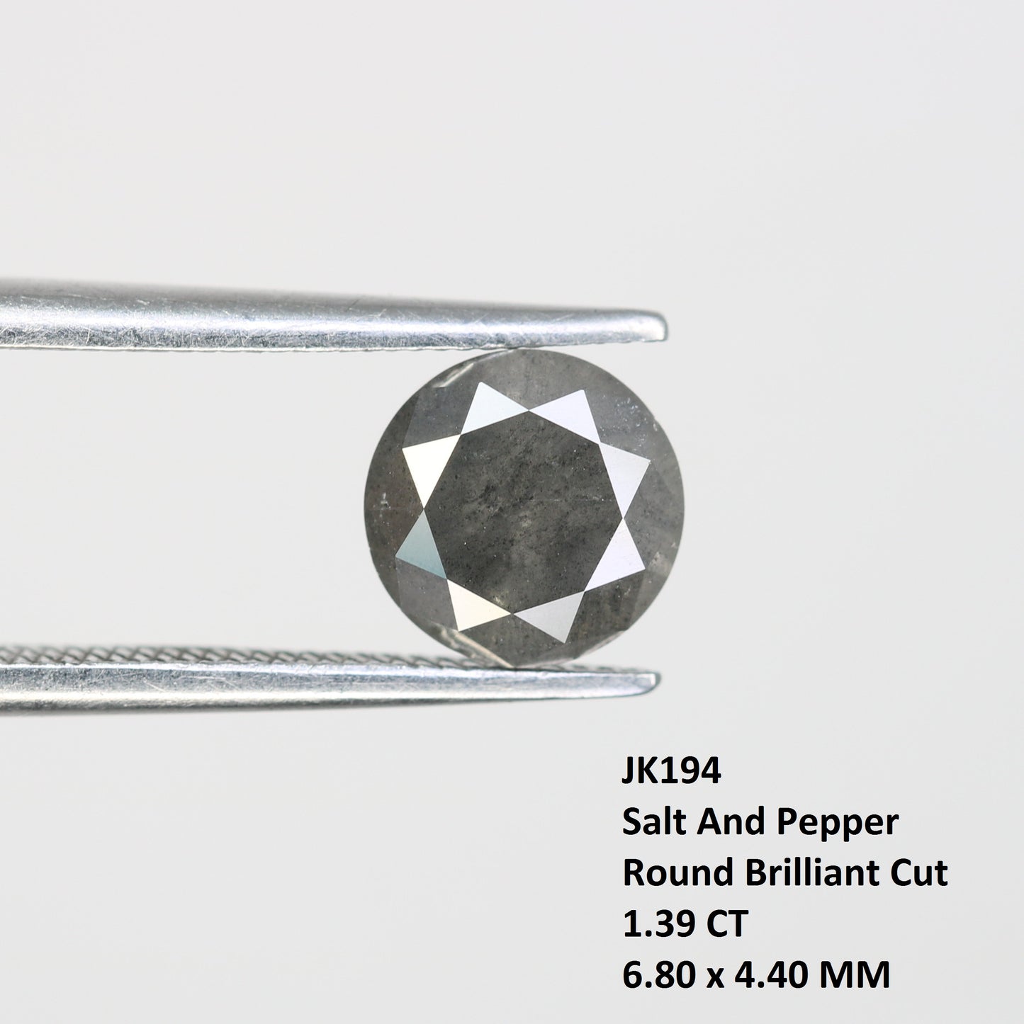 Salt And Pepper Diamond Ring 1.39 Carat Loose Round Brilliant Cut Diamond - JayKrishna Diamond