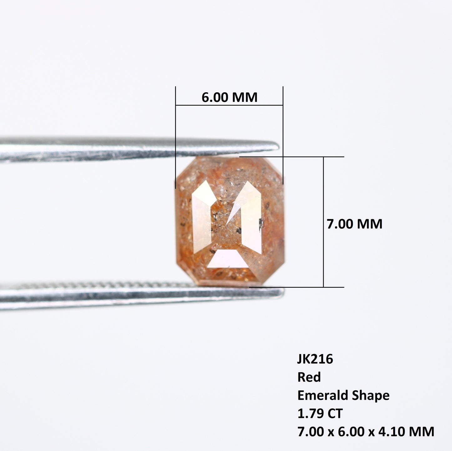 1.79 Carat Natural Loose Red Color Emerald Shaped Diamond For Wedding Ring - JayKrishna Diamond