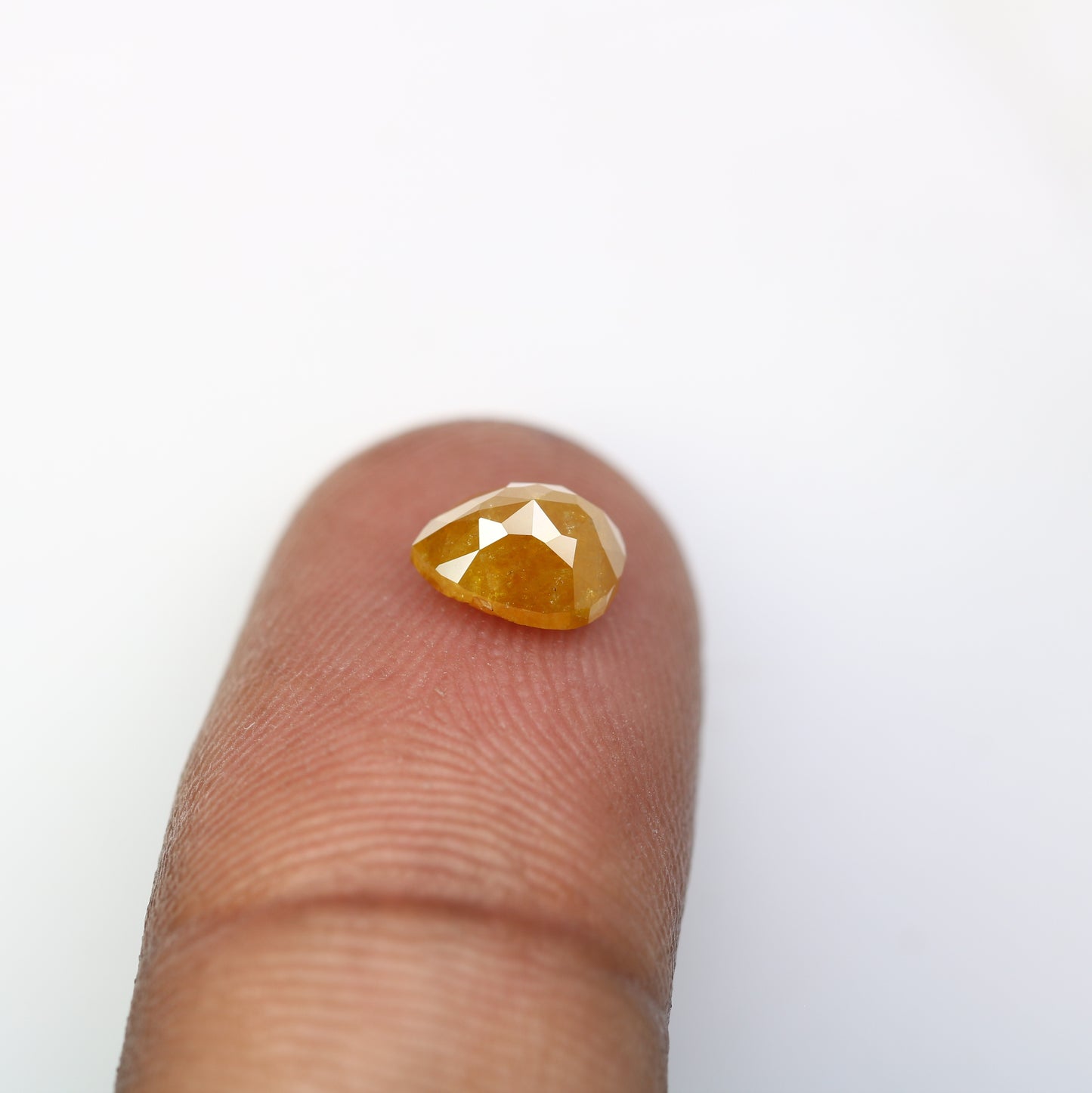 1.45 Carat Pear Shaped Diamond Ring Natural Loose Rustic Yellow Diamond - JayKrishna Diamond