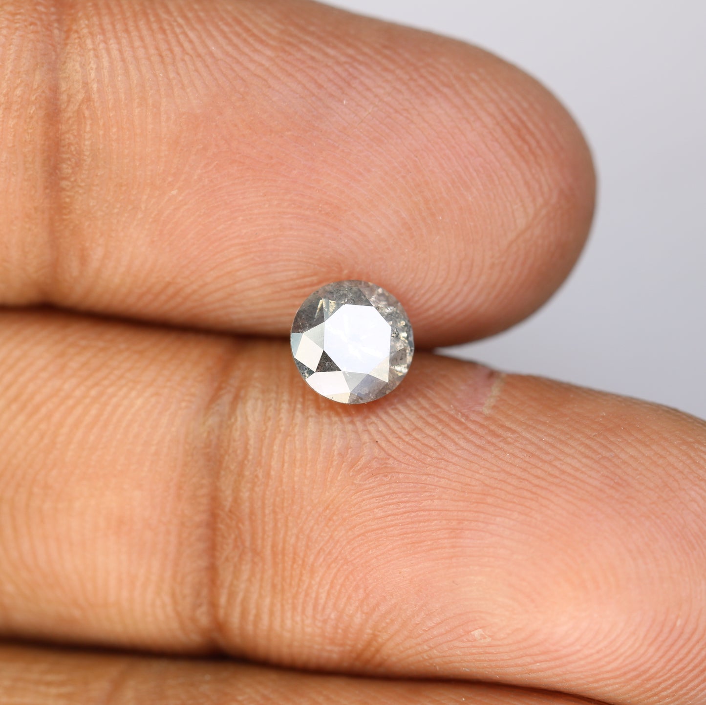1.09 Carat Salt And Pepper Loose Round Brilliant Cut Diamond For Engagement Ring - JayKrishna Diamond
