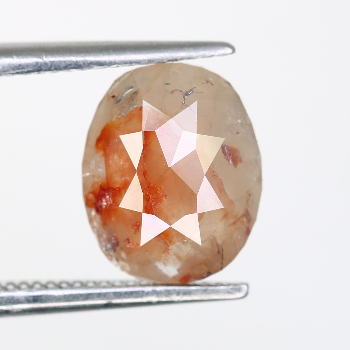 1.48 Carat Oval Shaped Diamond Ring Natural Loose Fancy Peach Color Diamond - JayKrishna Diamond